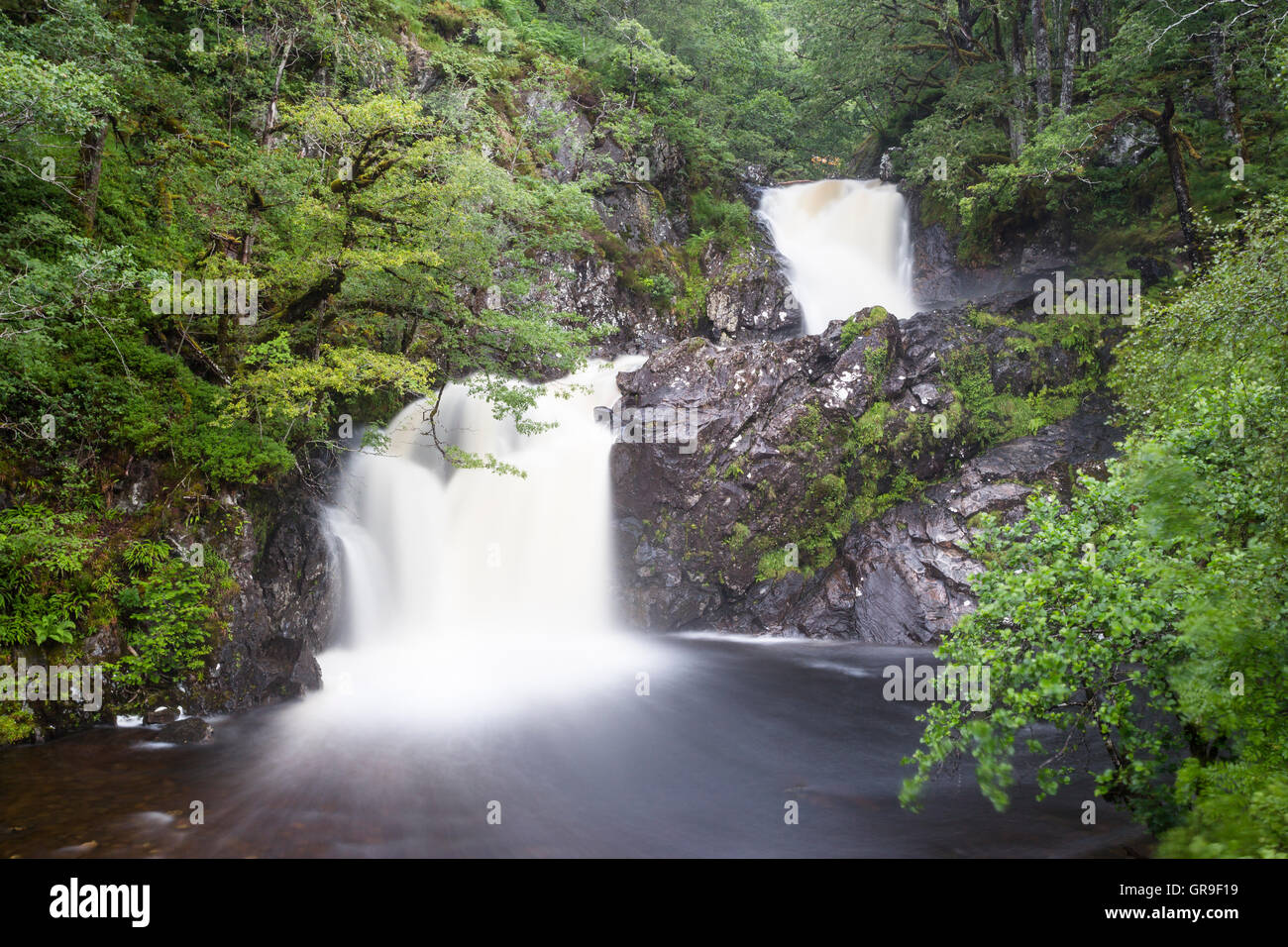Eas Chia-aig falls, Loch Arkaig, Lochaber, Scotland, UK Stock Photo