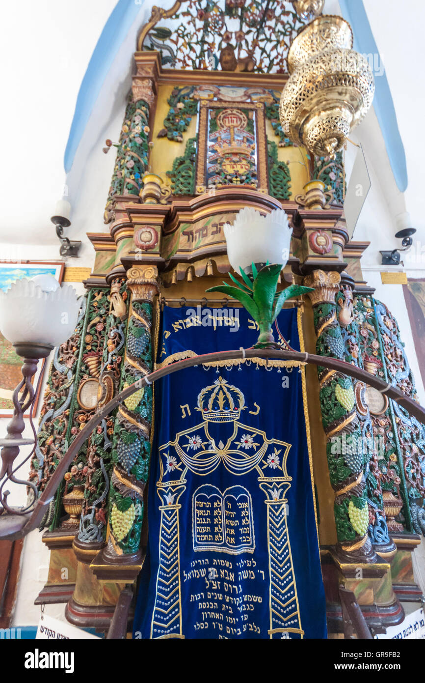 Sefad (Tzfat, Zfat), Galilee, Israel. The ancient 'Ha-Ari' synagogue, named after Isaac Luria, a prominent Kabala figure. Stock Photo