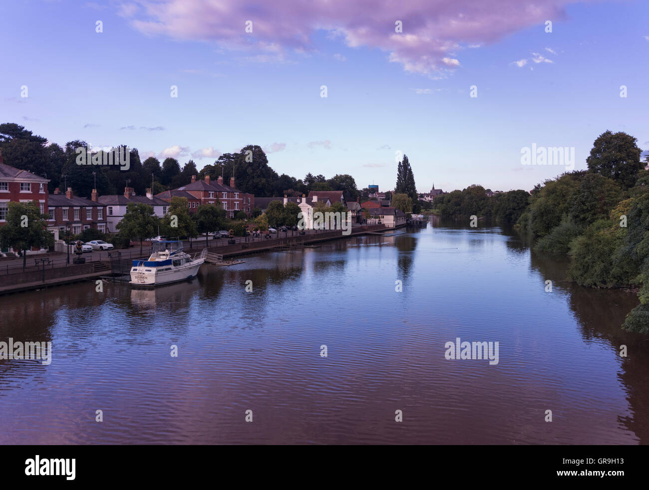 River Dee at Dusk in Chester, Cheshire, UK Stock Photo