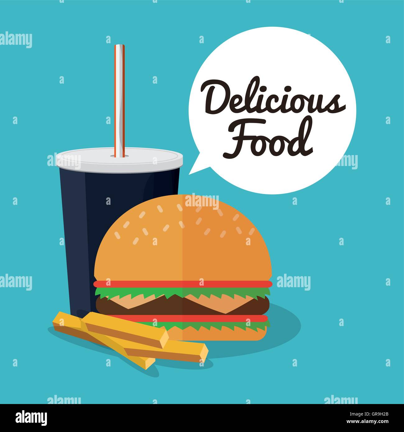 hamburger soda fries and fast food design Stock Vector Image & Art - Alamy