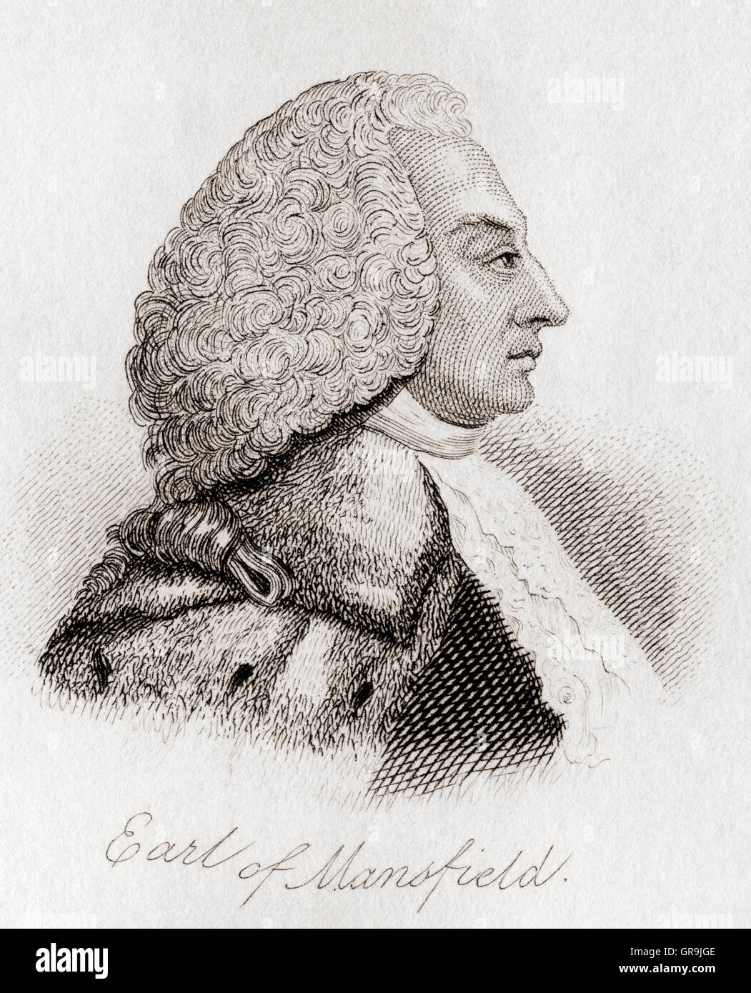 William Murray, 1st Earl of Mansfield, 1705 – 1793.  British barrister, politician and judge noted for his reform of English law. Stock Photo