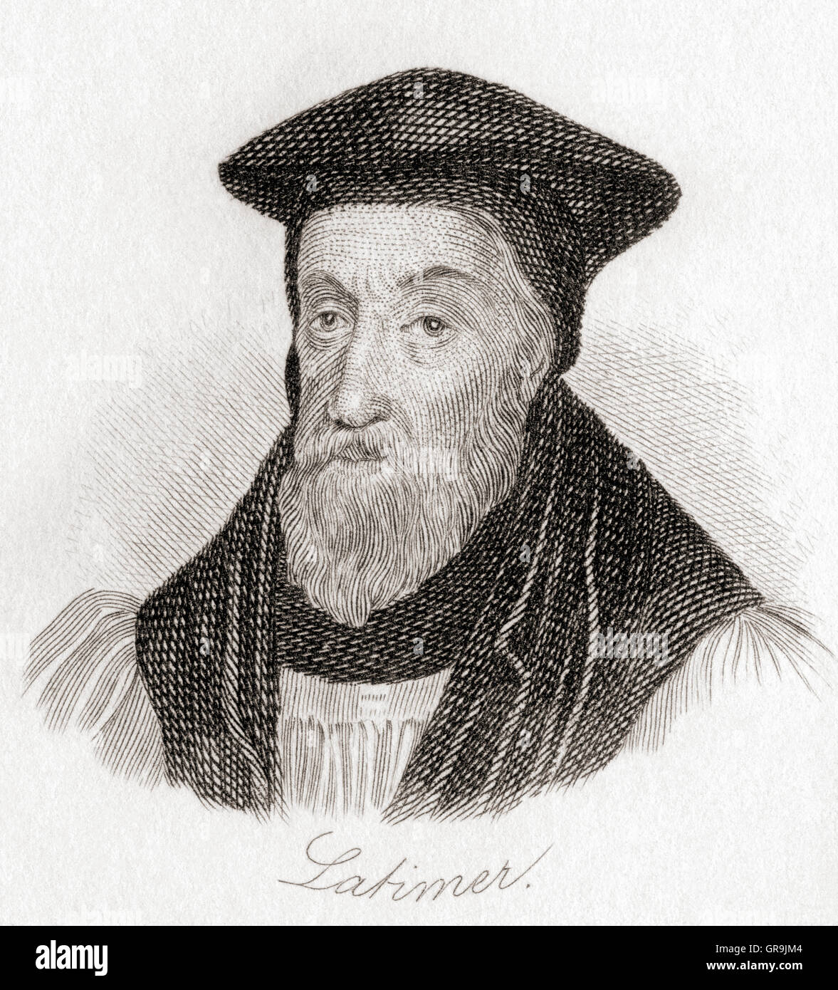 Hugh Latimer, c. 1487 – 1555.  English preacher, Bishop of Worcester and Protestant martyr. Stock Photo