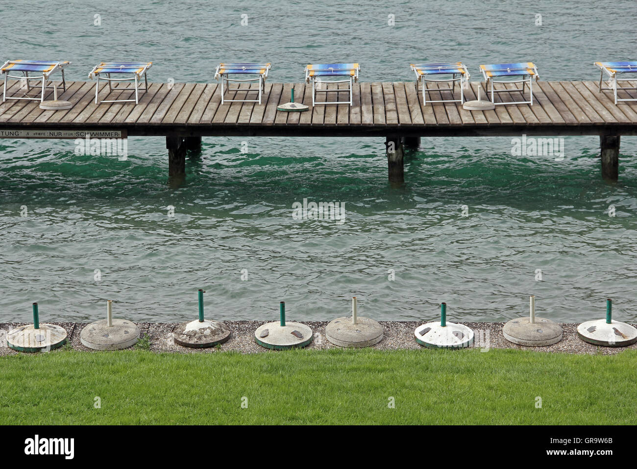 Bathing Jetty At The Wörthersee In Carinthia Stock Photo