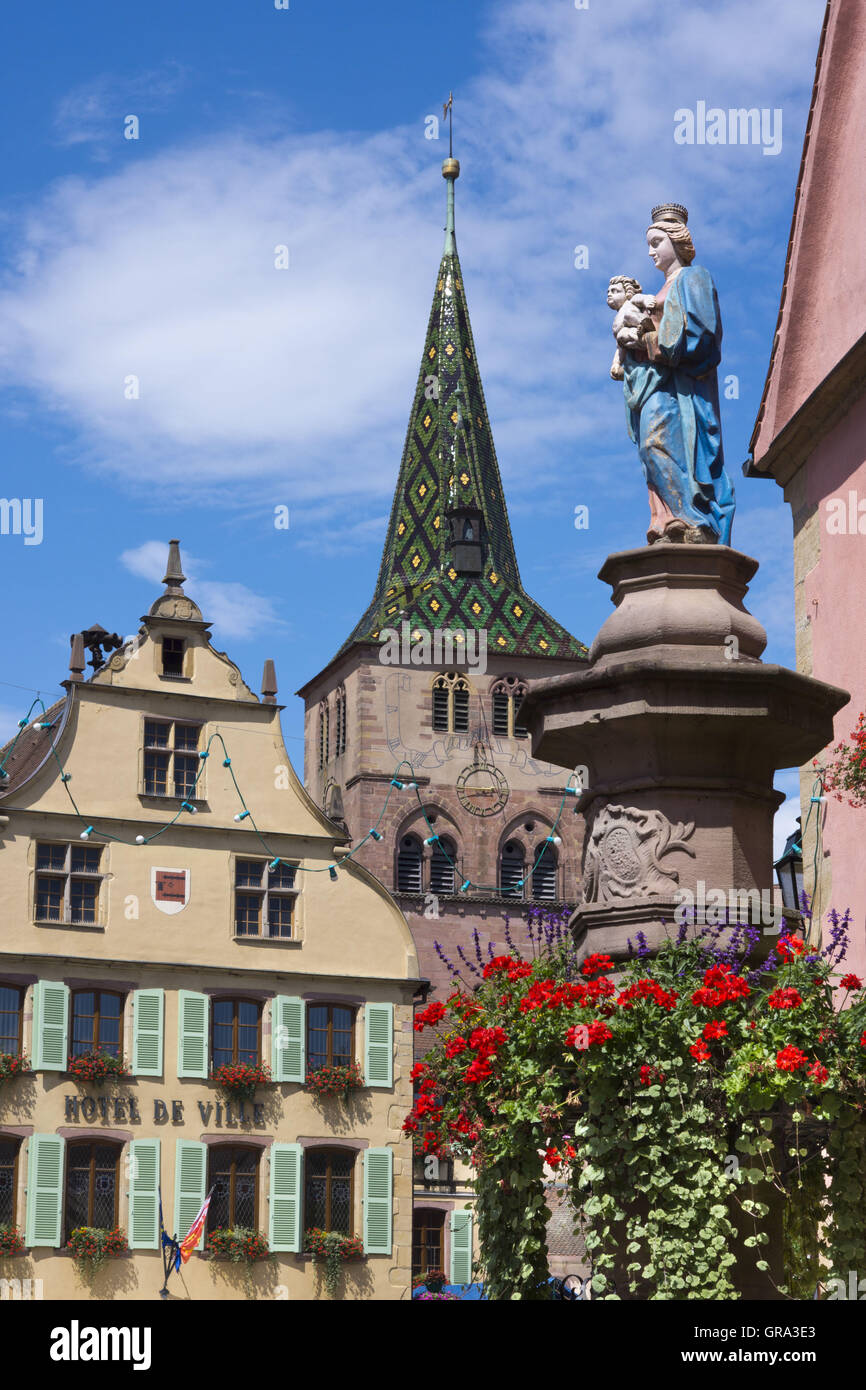 City Hall, Turckheim, Departemant Haut-Rhin, Alsace, France, Europe ...