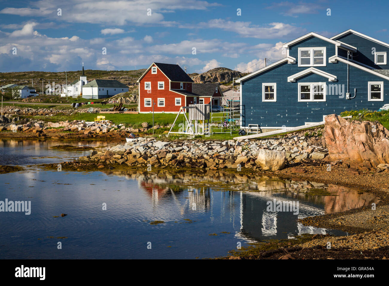 Fishing stages and boats in the harbor at Joe Batt's ArmBarr'd Islands