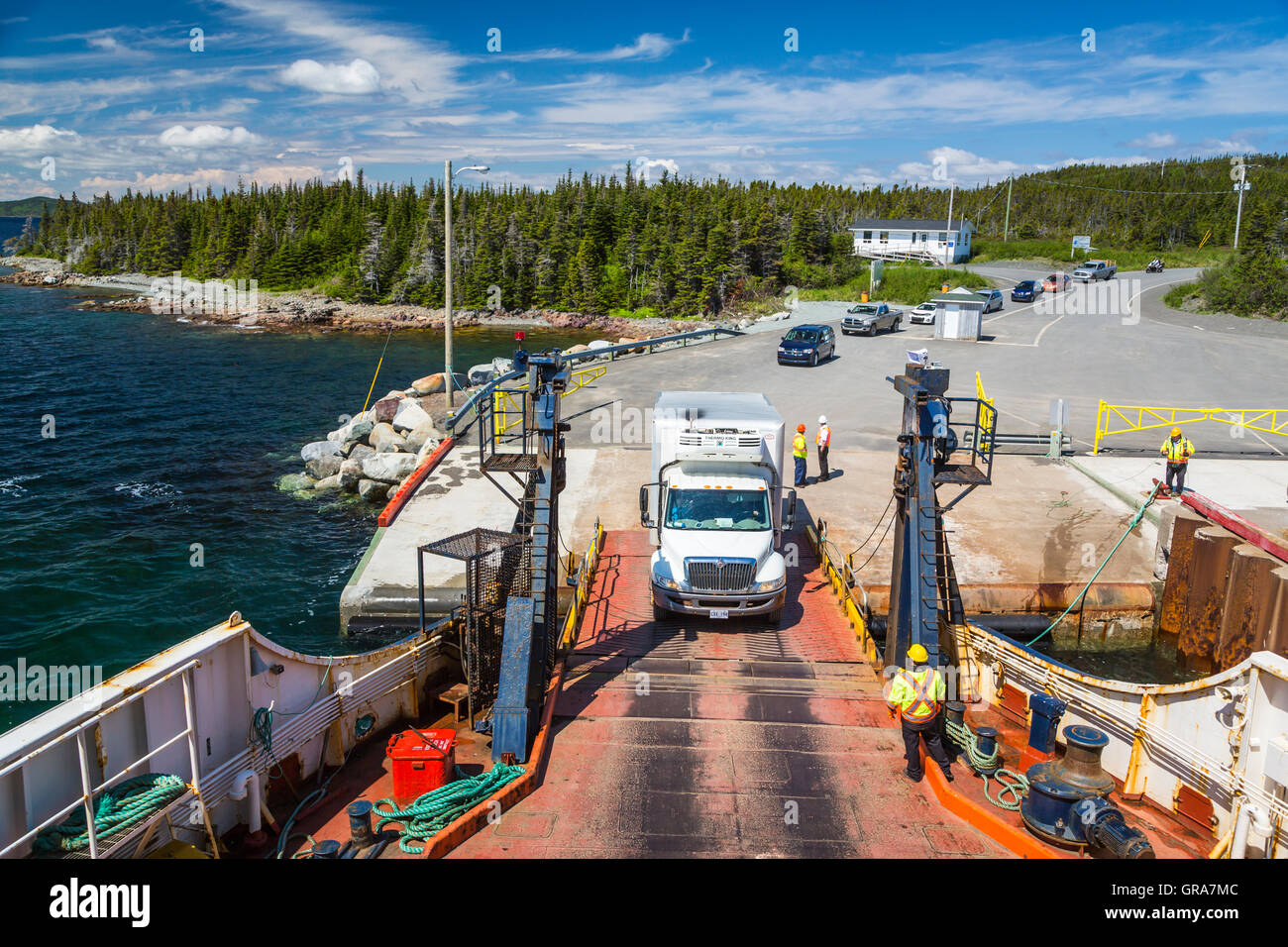 Loading the Fogo Island Ferry at Scag Harbor, Newfoundland and Labrador, Canada Stock Photo Alamy