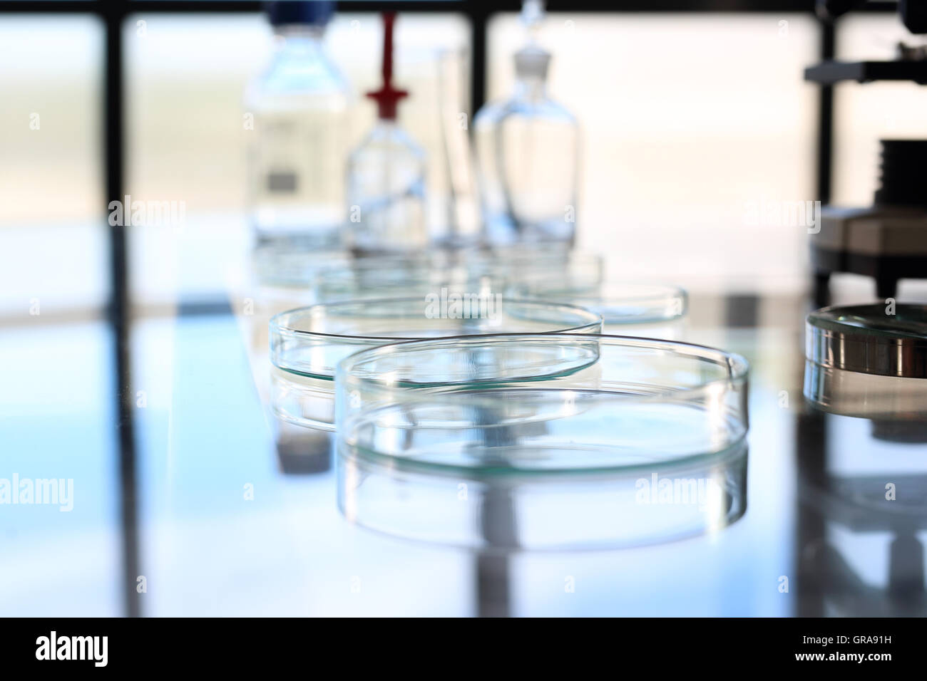 Laboratory. Reagents and glassware for chemical testing Stock Photo Alamy