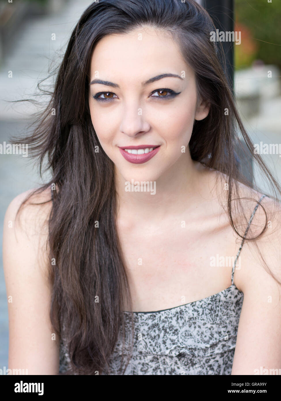 Close up Portrait of a fashionable young woman Stock Photo