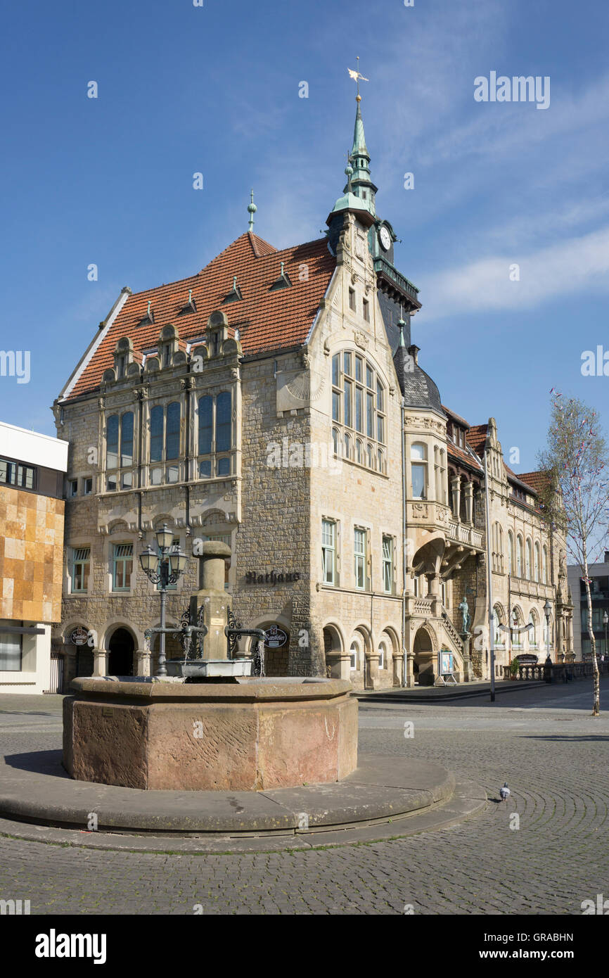 Town Hall, Bueckeburg, District Schaumburg, Lower Saxony, Germany, Europe Stock Photo