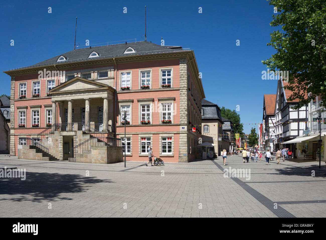 Town Hall, Detmold, Ostwestfalen-Lippe, North Rhine-Westphalia, Germany, Europe Stock Photo