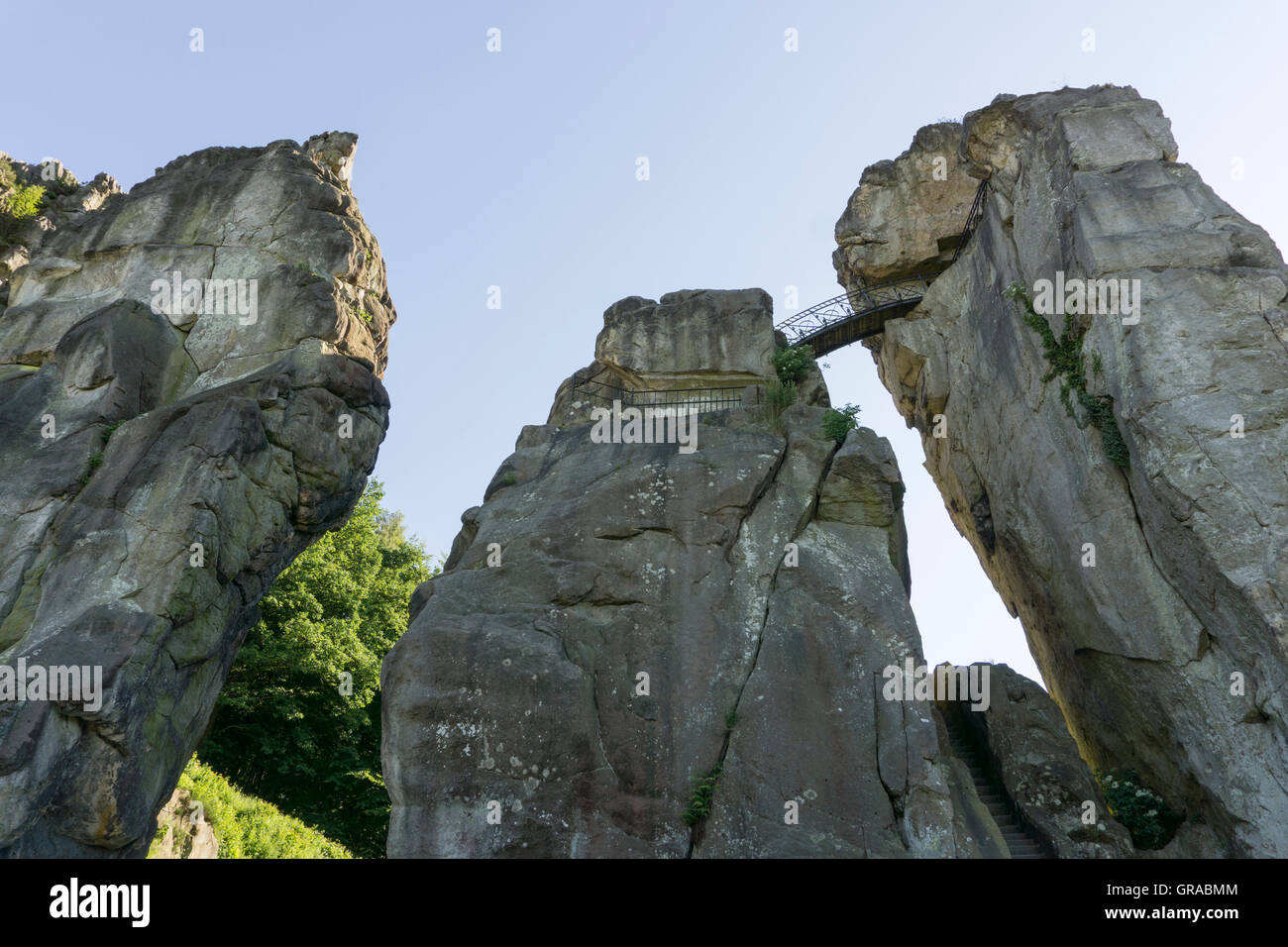 Externsteine, Sandstone Rock Formations, Horn-Bad Meinberg, Teutoburg Forest, North Rhine-Westphalia, Germany, Europe Stock Photo