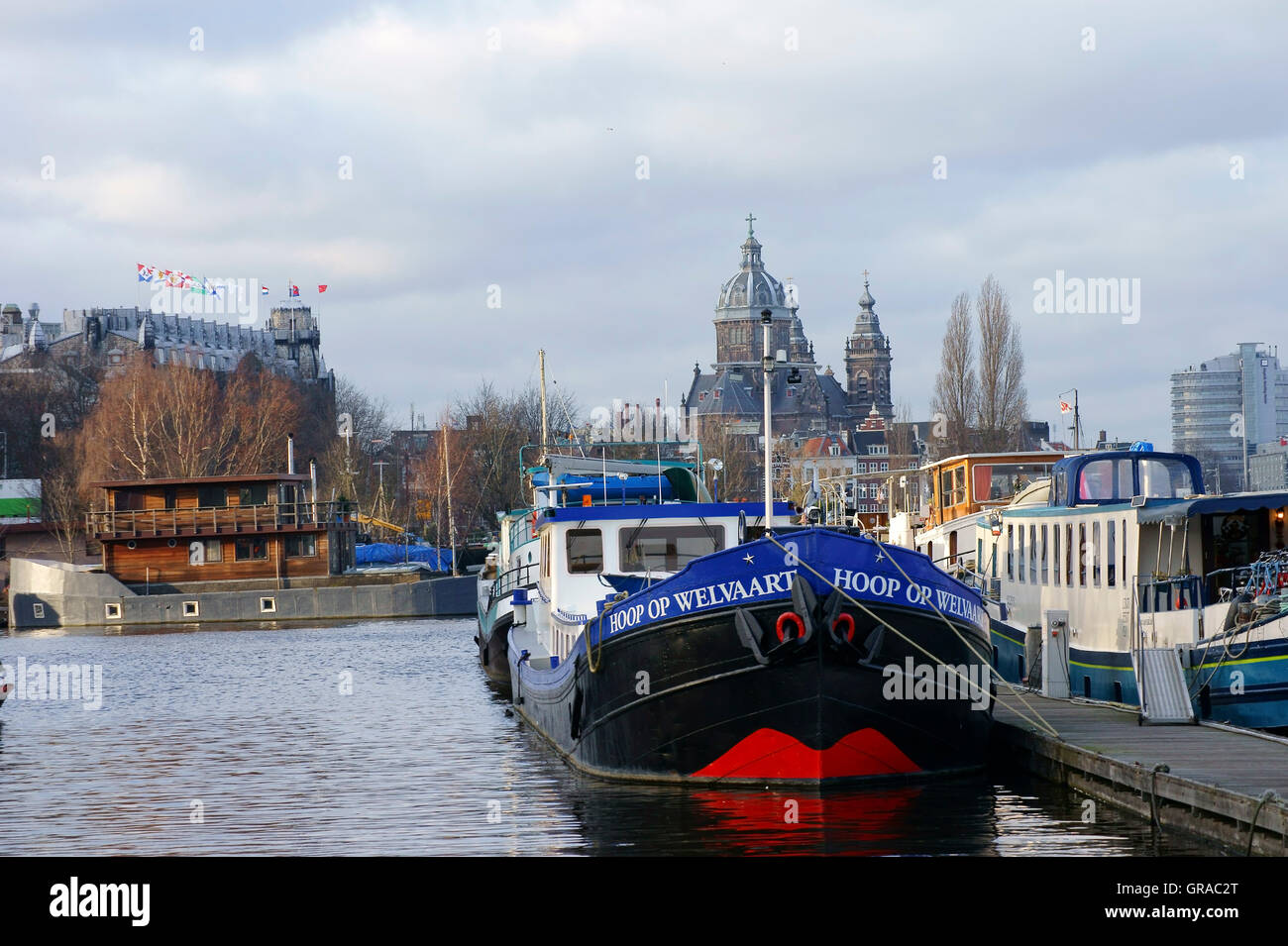 Open Harborfront Amsterdam Stock Photo