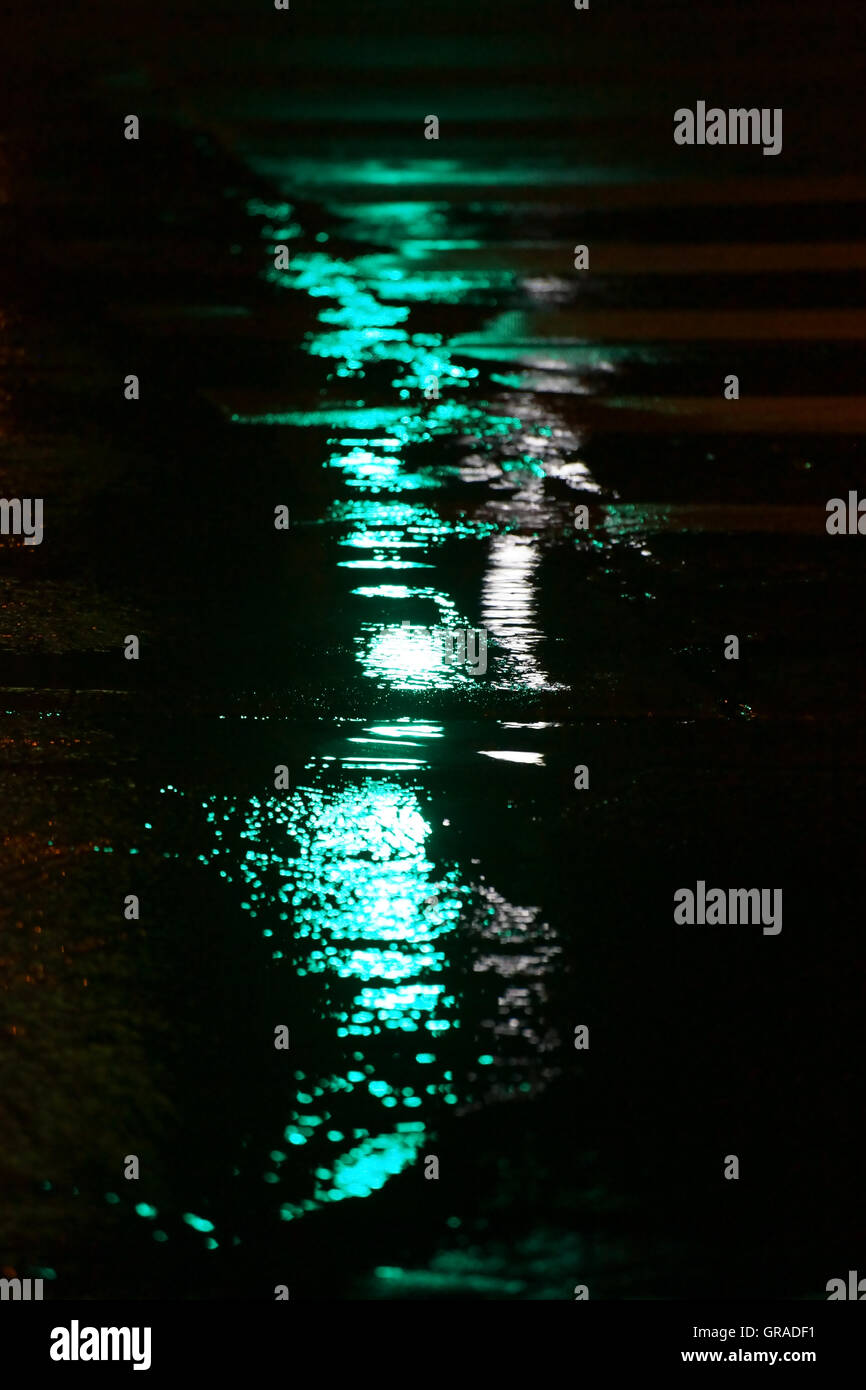 Abstract Reflections In Puddle Stock Photo