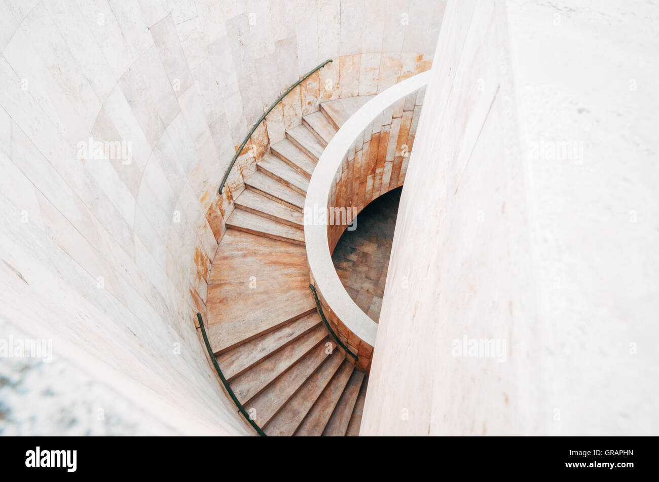 High Angle View Of Empty Steps In Building Stock Photo