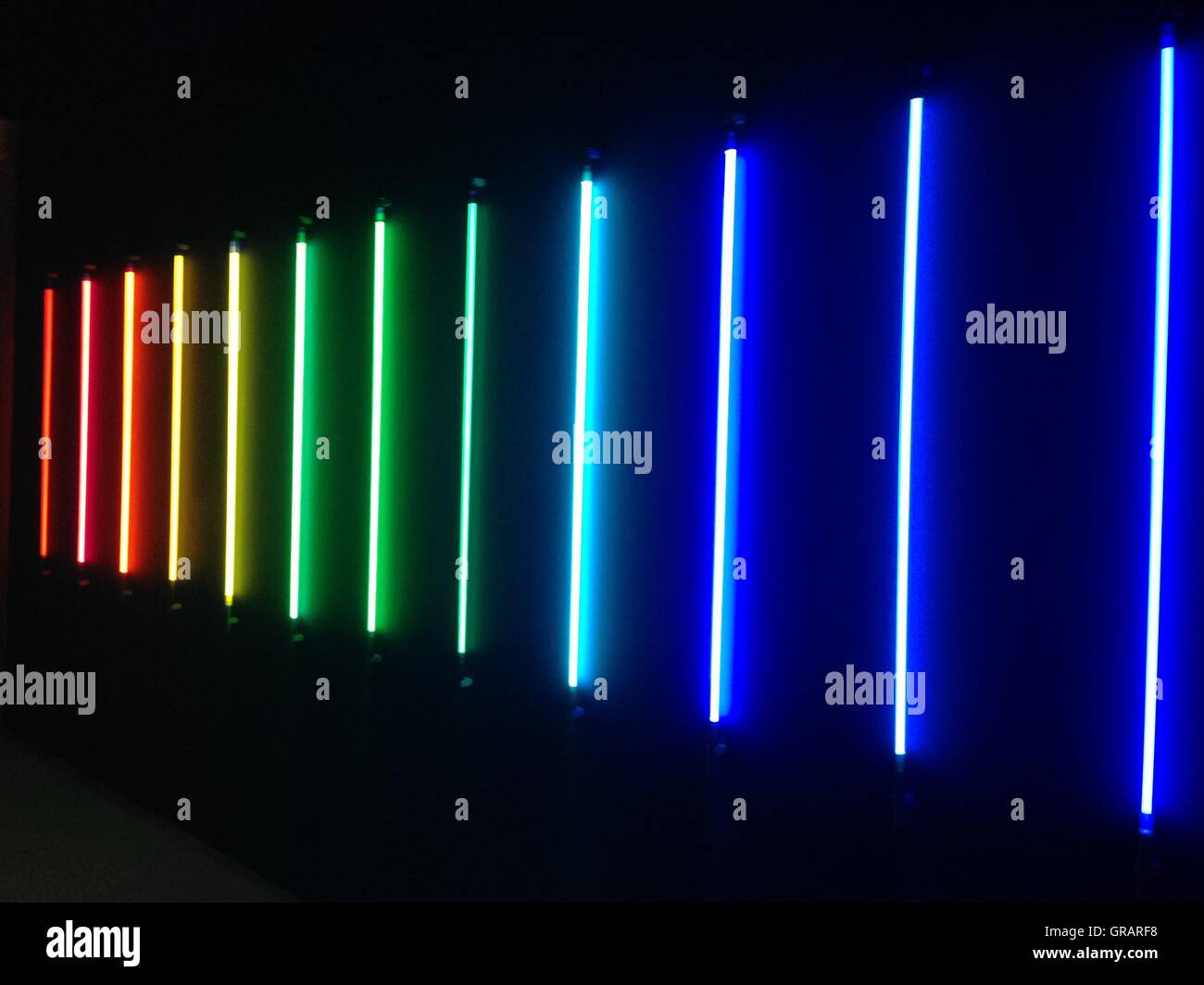 Illuminated Colorful Fluorescent Lights Stock Photo Alamy