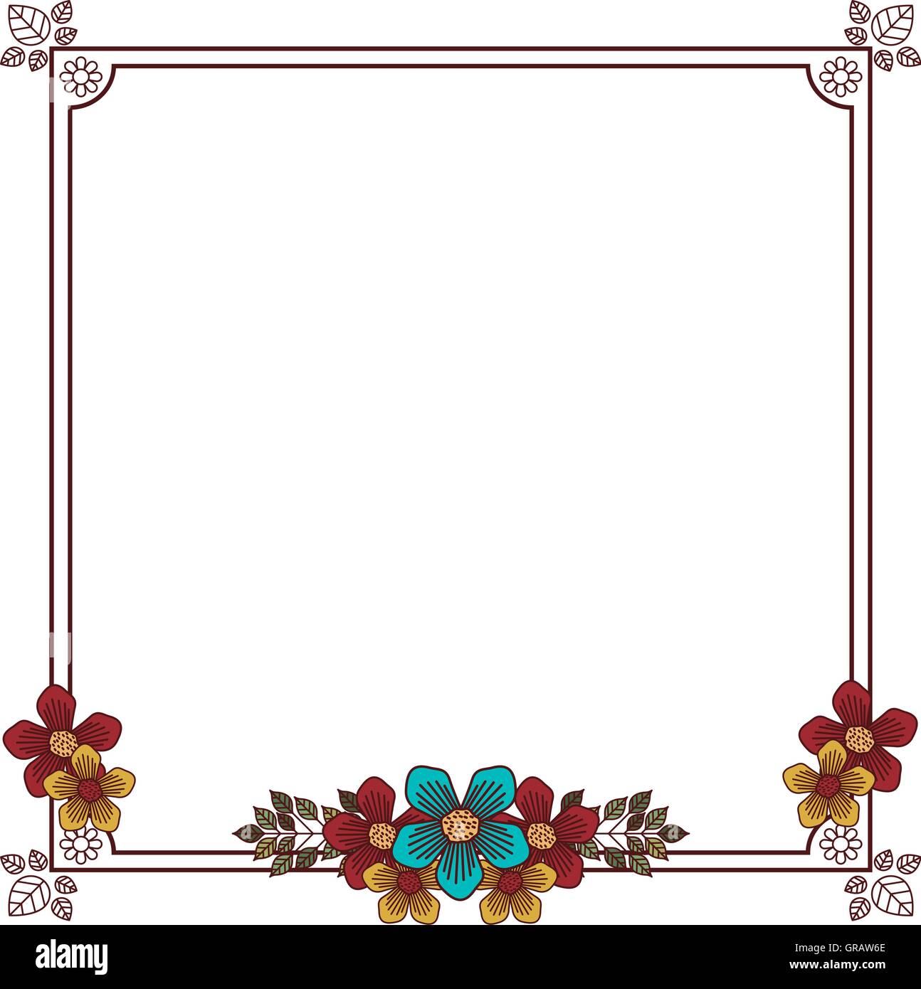 flowers frame decoration design Stock Vector Image & Art - Alamy