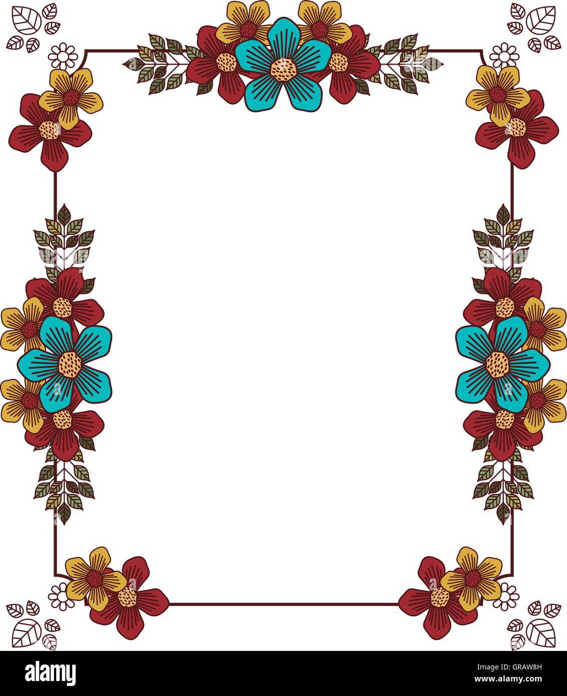 flowers frame decoration design Stock Vector Image & Art - Alamy
