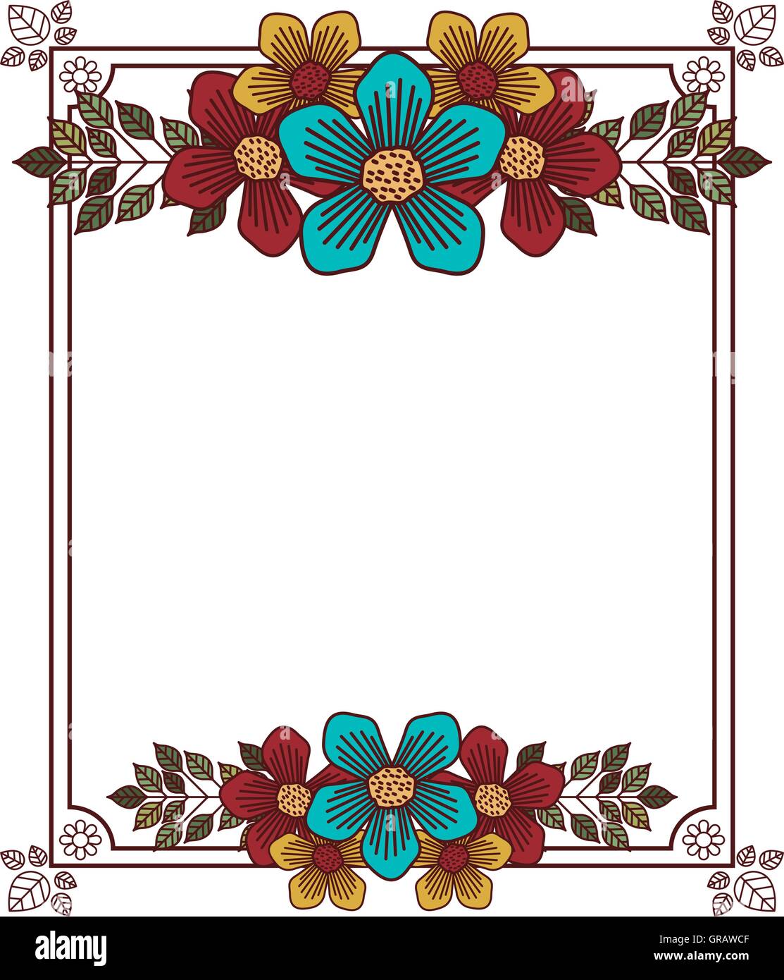 flowers frame decoration design Stock Vector Image & Art - Alamy