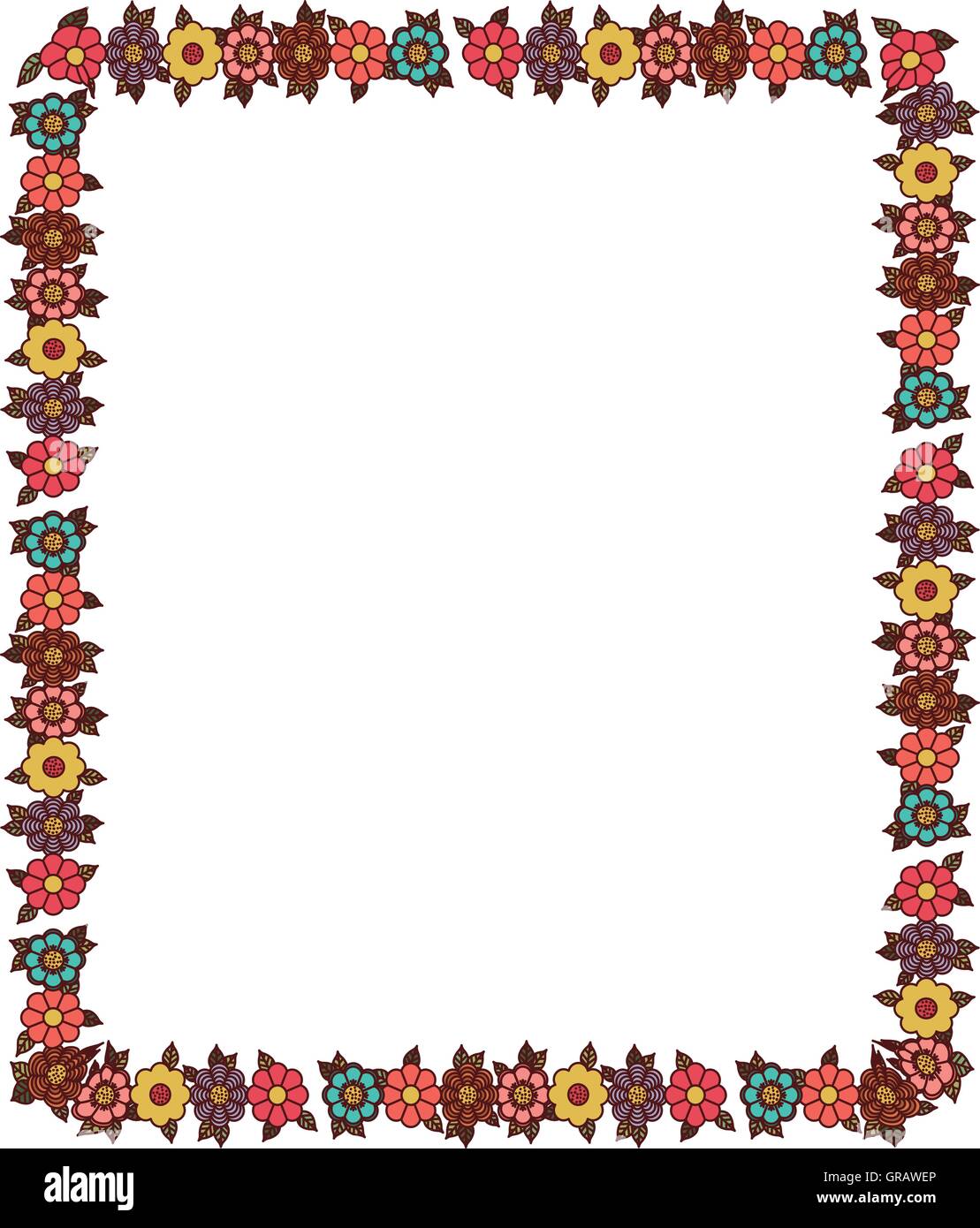 flowers frame decoration design Stock Vector Image & Art - Alamy