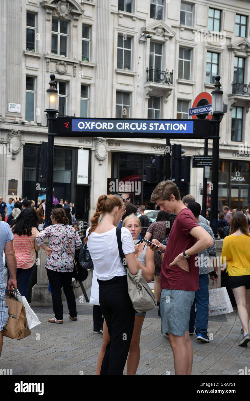 Oxford Circus underground station, London UK Stock Photo