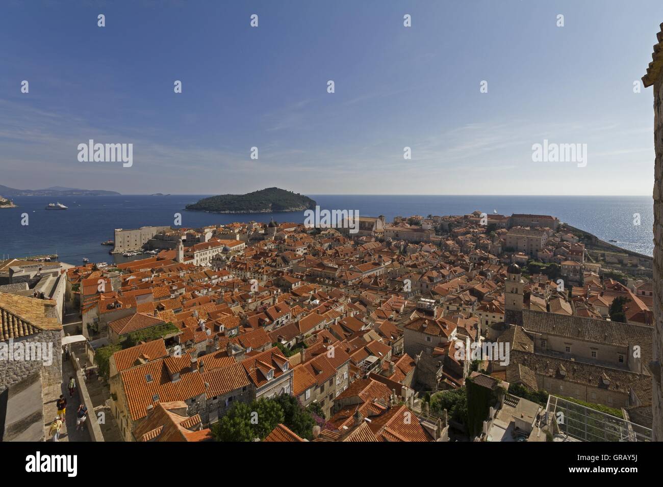 View From The Fortress Minceta About Dubrovnik Stock Photo