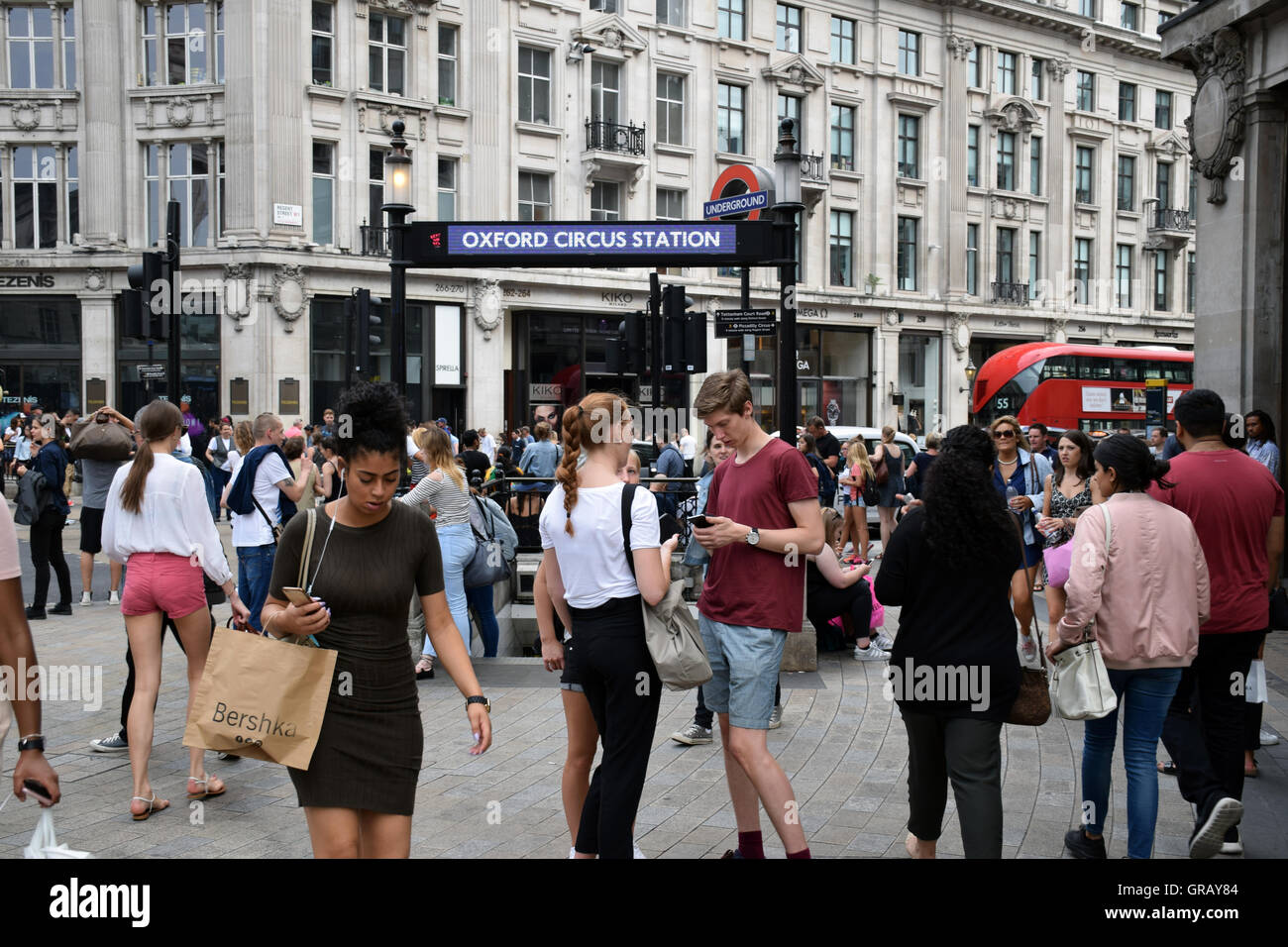 Oxford Circus underground station, London UK Stock Photo