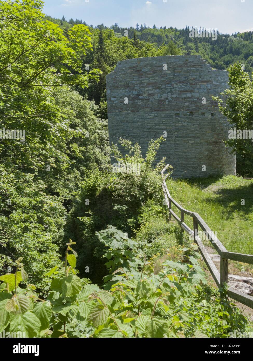 Castle Ruins Nordeck In Steinachtal Stock Photo