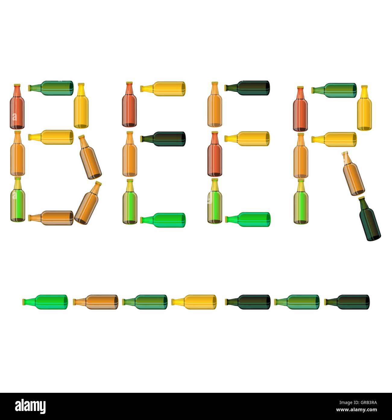 Green Brown Glass Beer Bottles Stock Vector Image & Art Alamy