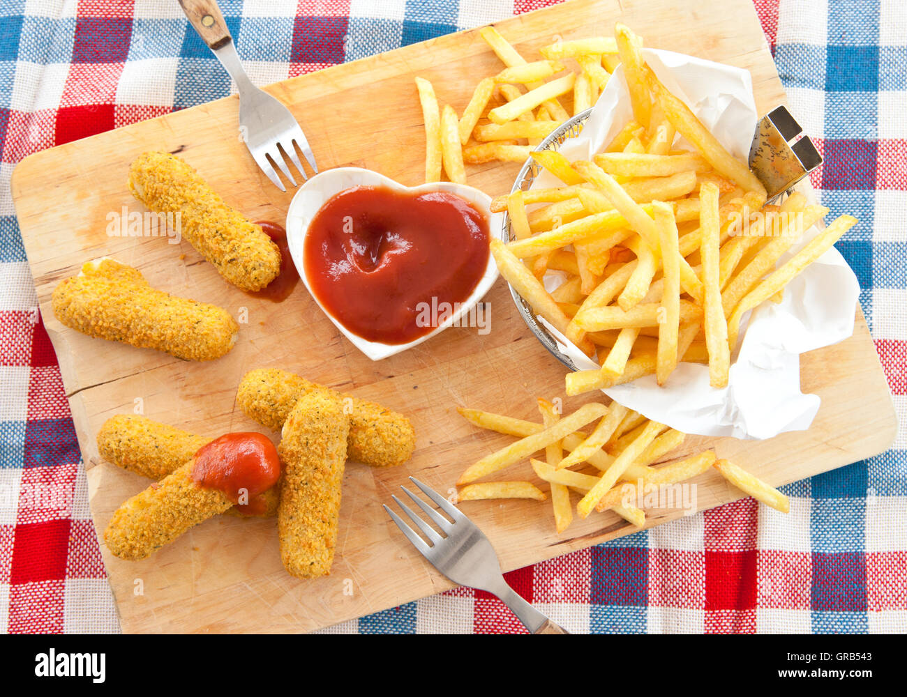 French Fries And Mozzarella Sticks Stock Photo Alamy