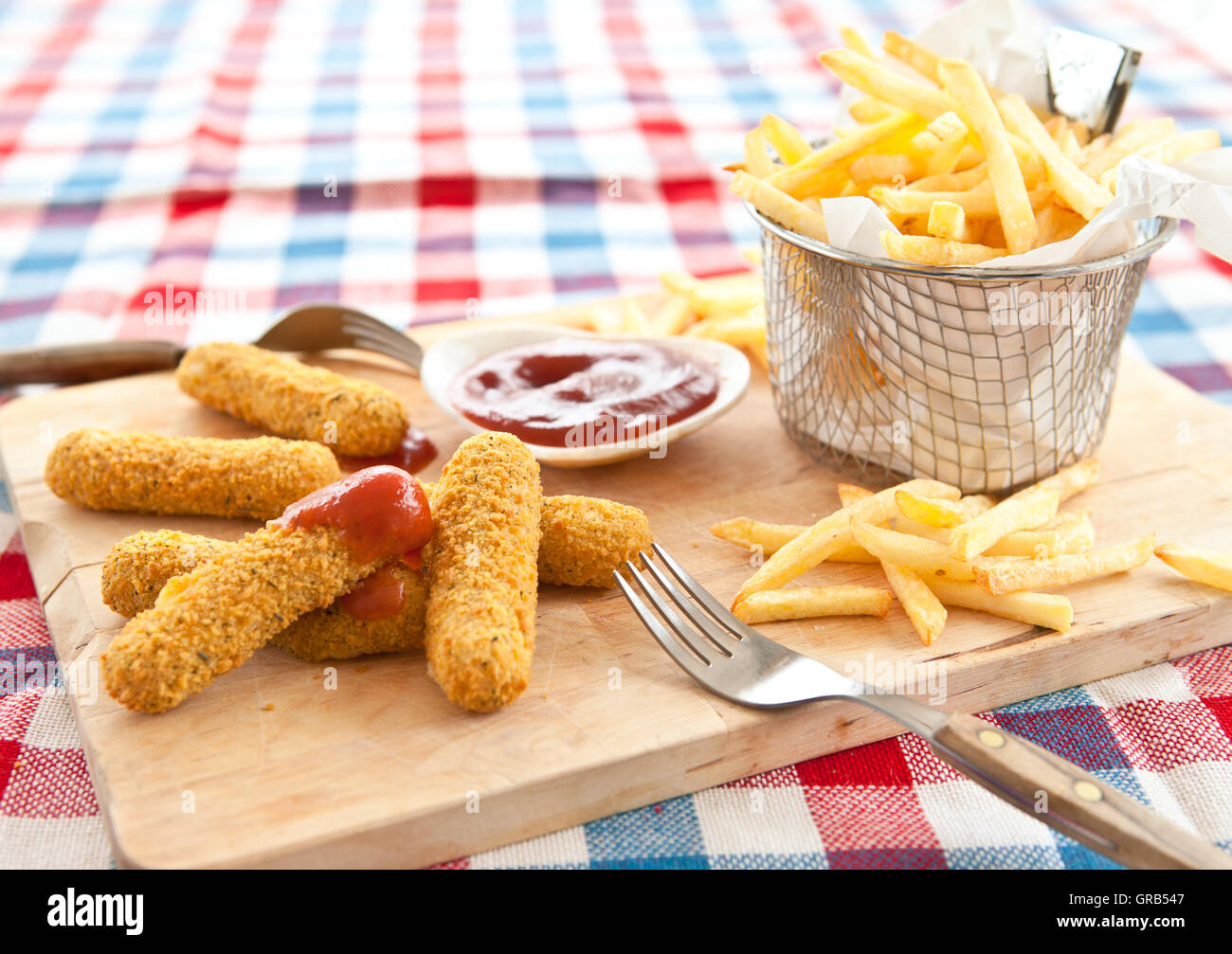 French Fries And Mozzarella Sticks Stock Photo Alamy