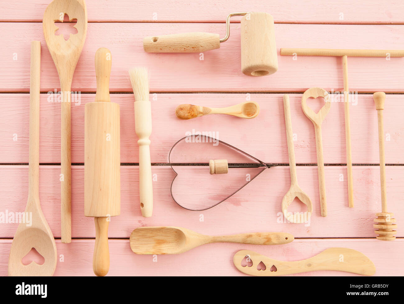 Wooden Kitchen Utensils Stock Photo Alamy