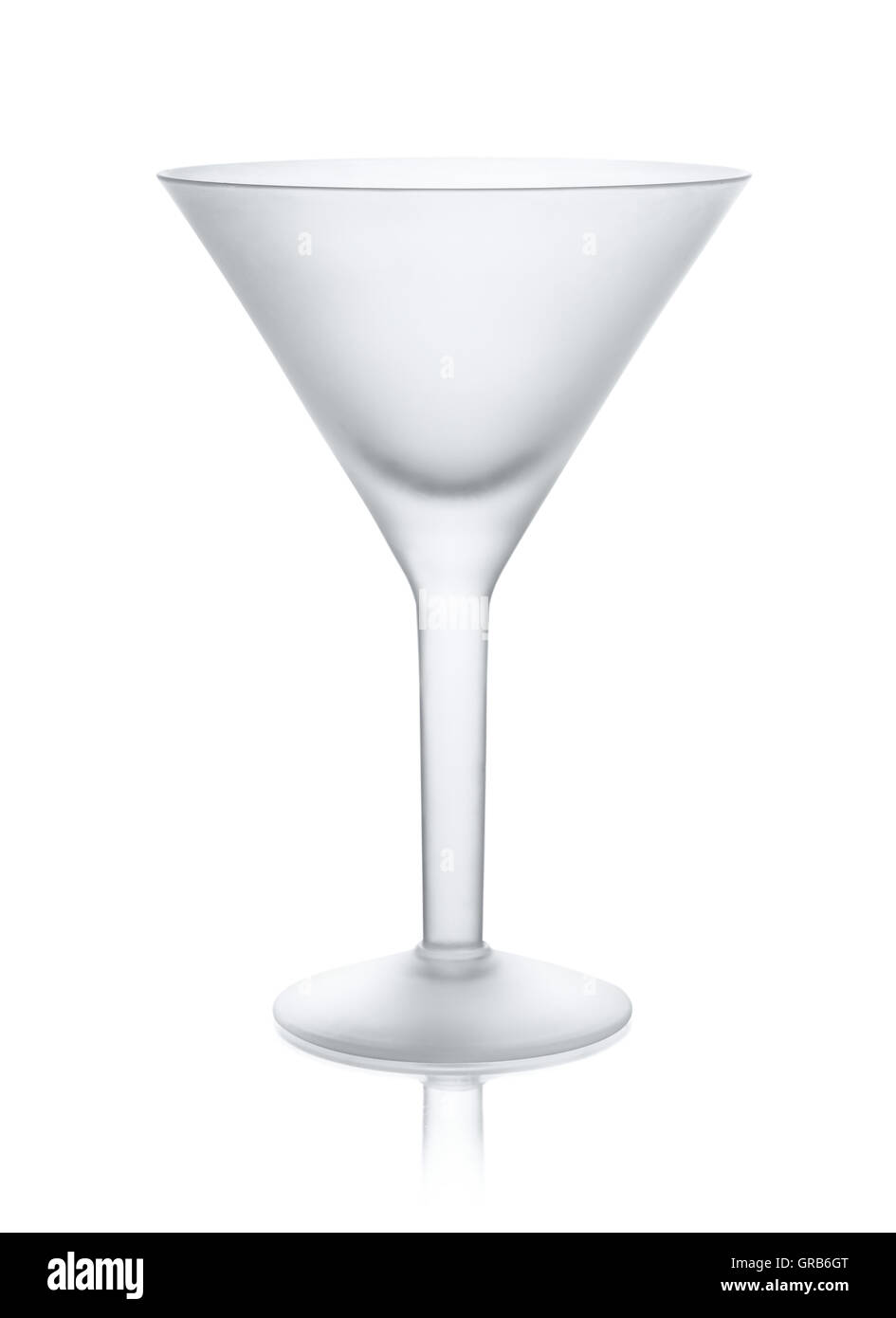 Empty matt martini glass isolated  white Stock Photo