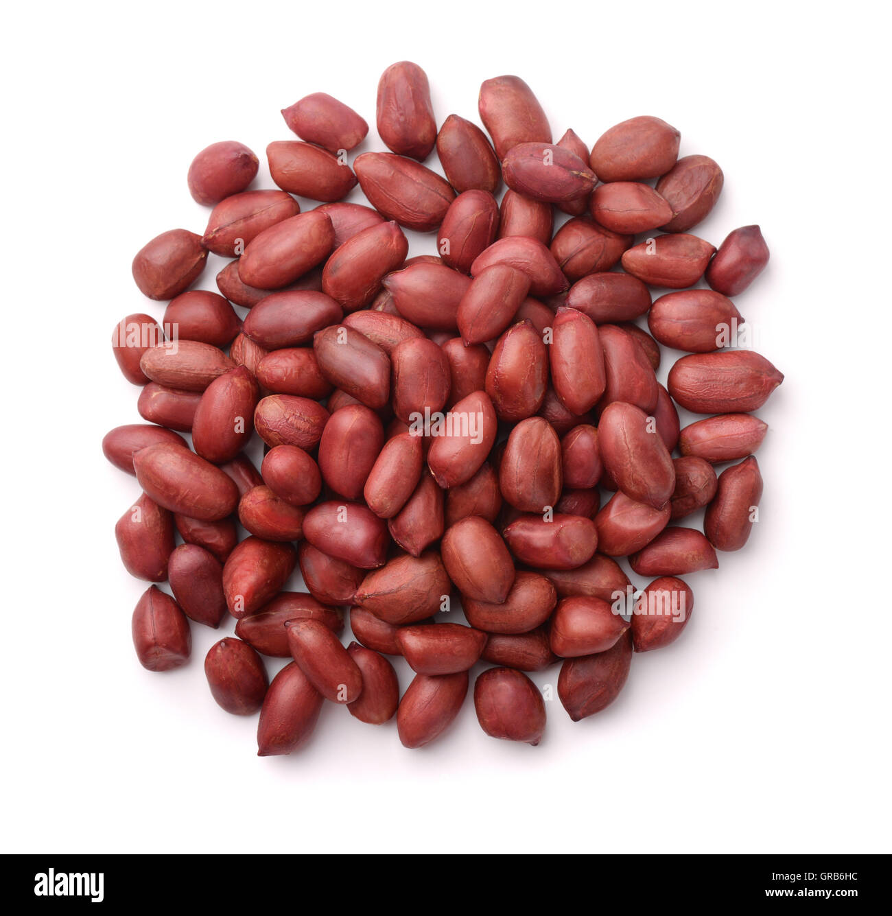 Top view of peanuts isolated on white Stock Photo