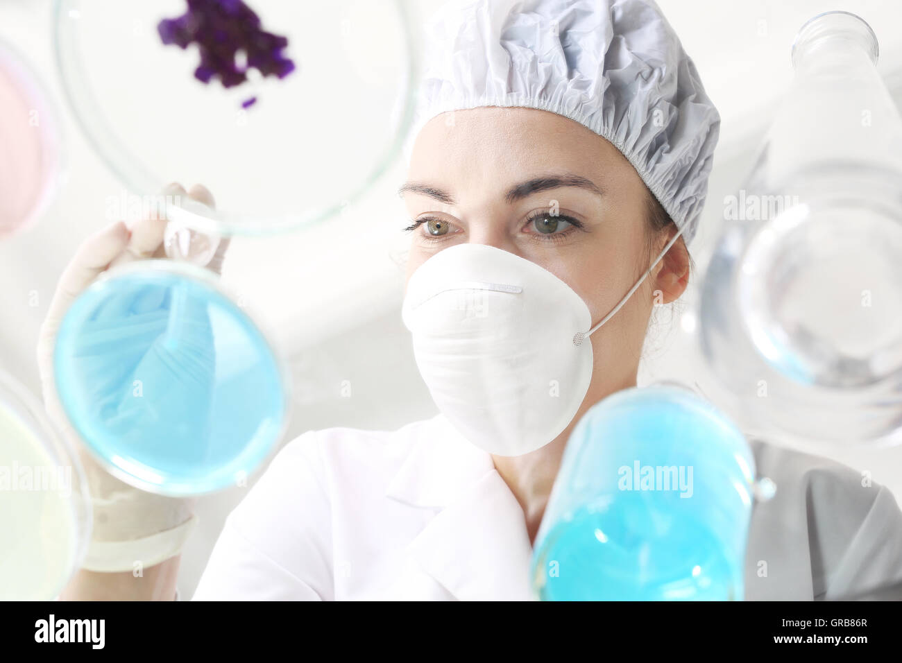 Analysis of the chemical composition of the sample Stock Photo