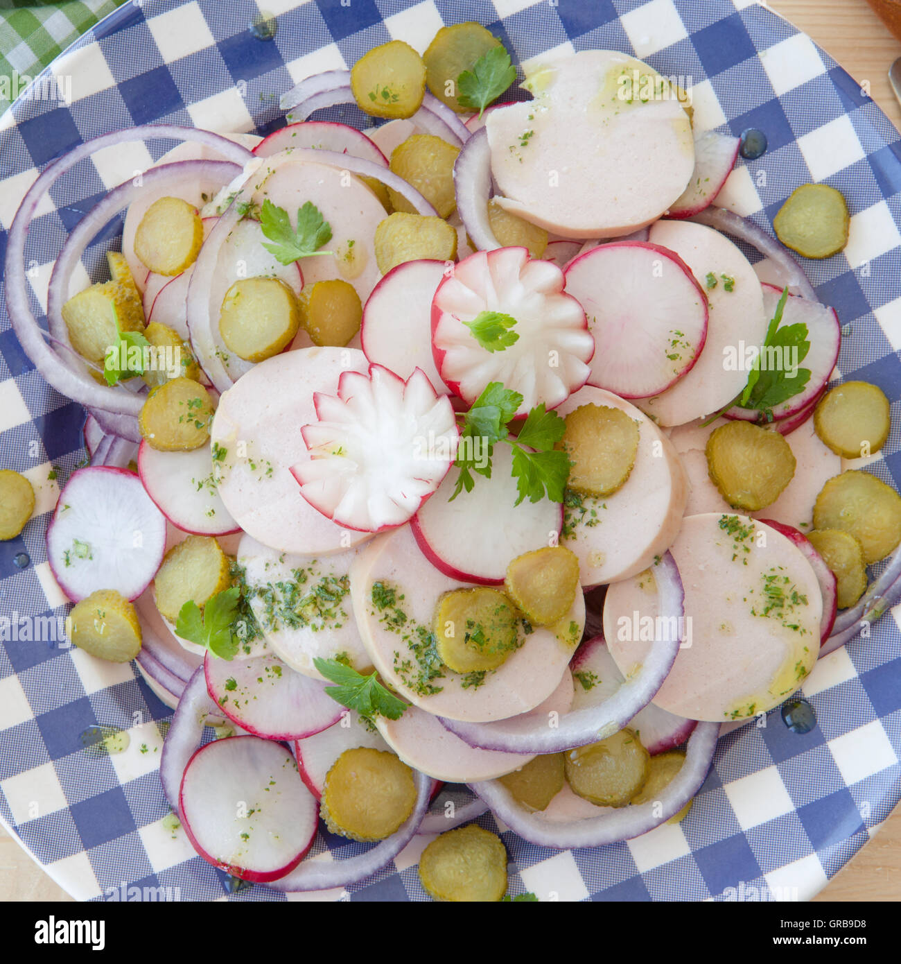 Bavarian Sausage Salad Stock Photo Alamy