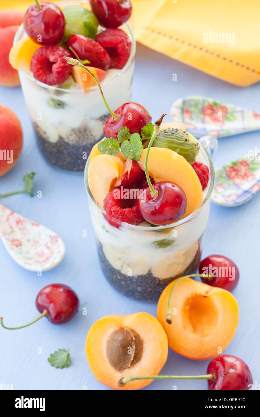 Chia Pudding With Fresh Fruits Stock Photo Alamy