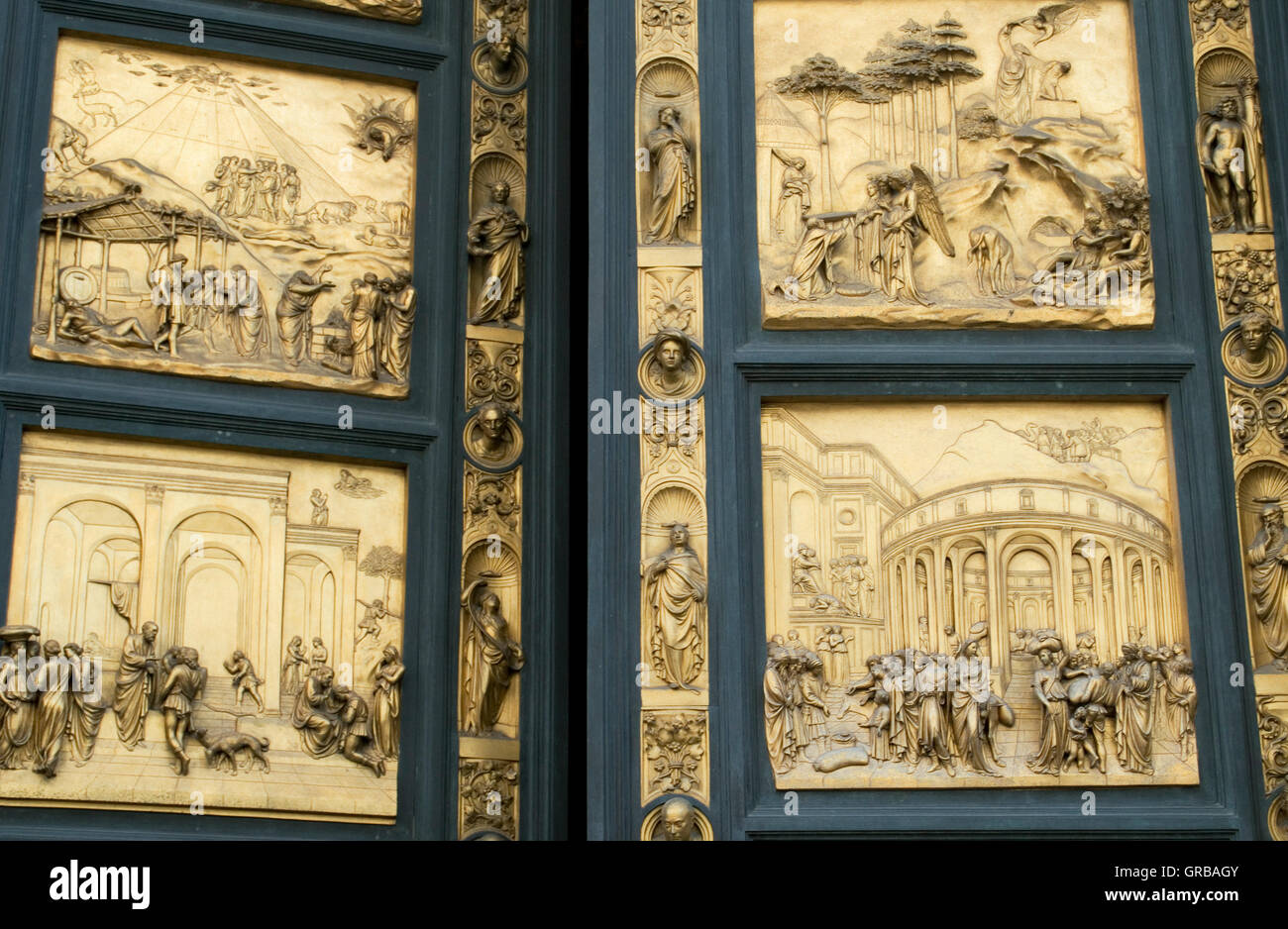 Baptistry Doors By Lorenzo Ghiberti In Florence Stock Photo Alamy