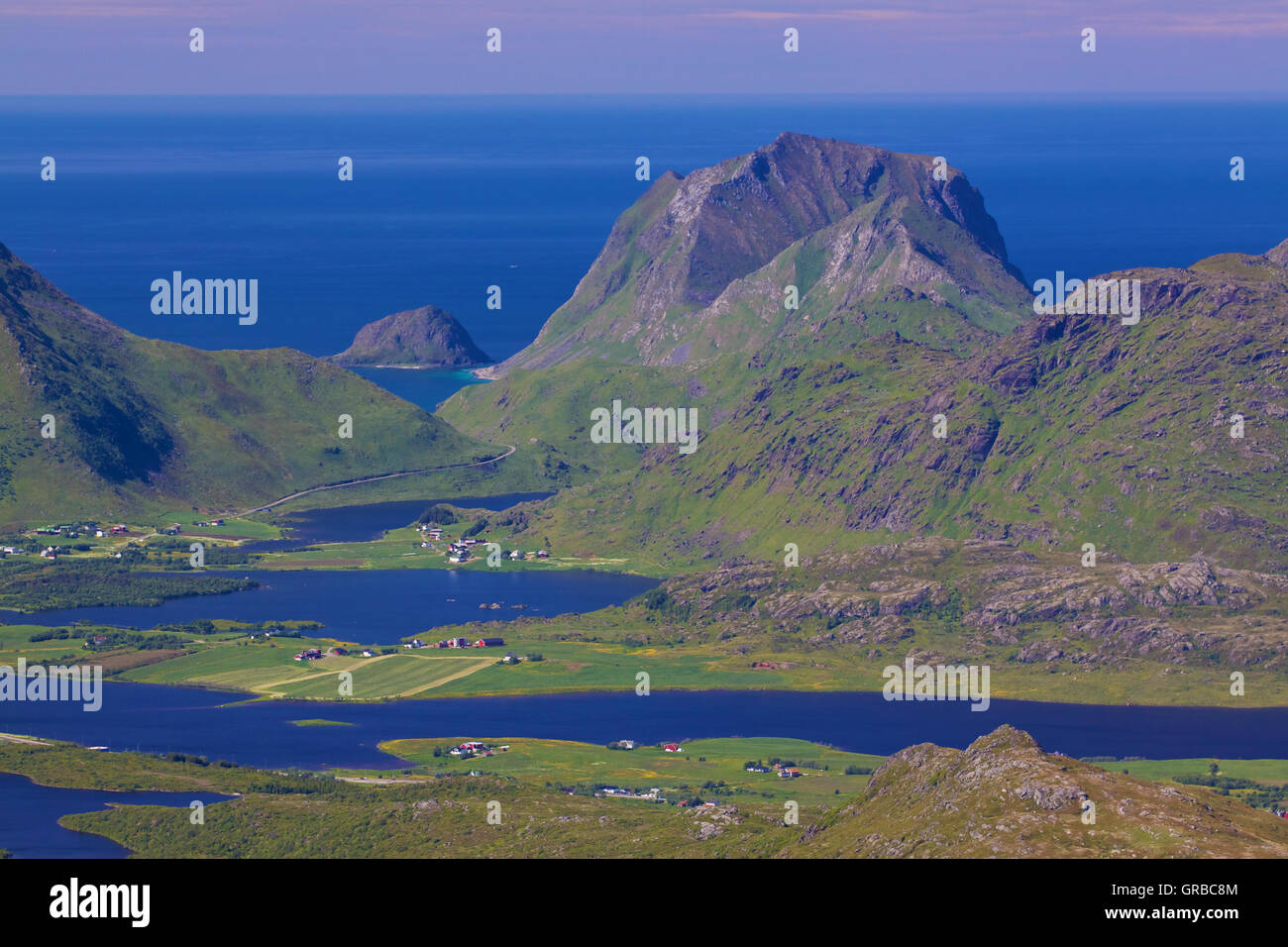 Aerial view beautiful lofoten coast hi-res stock photography and images ...