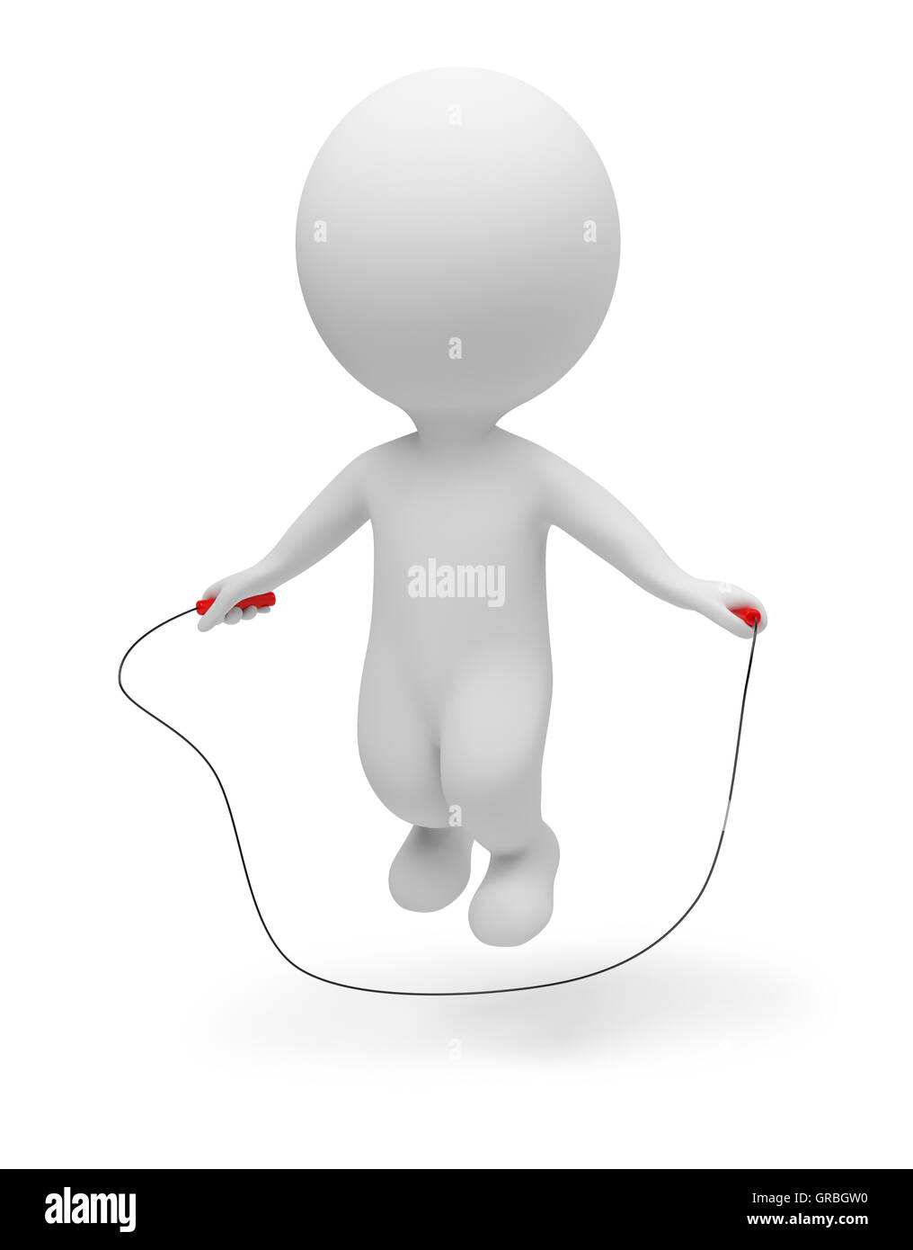 3d small people skipping rope Stock Photo Alamy