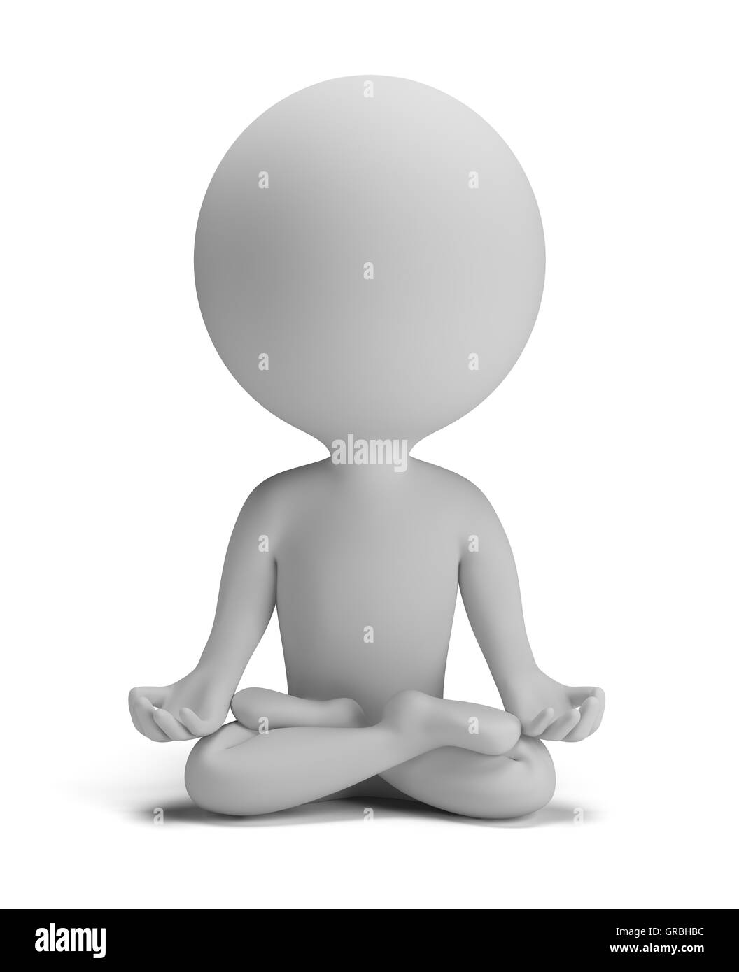 3d small people - meditation pose Stock Photo