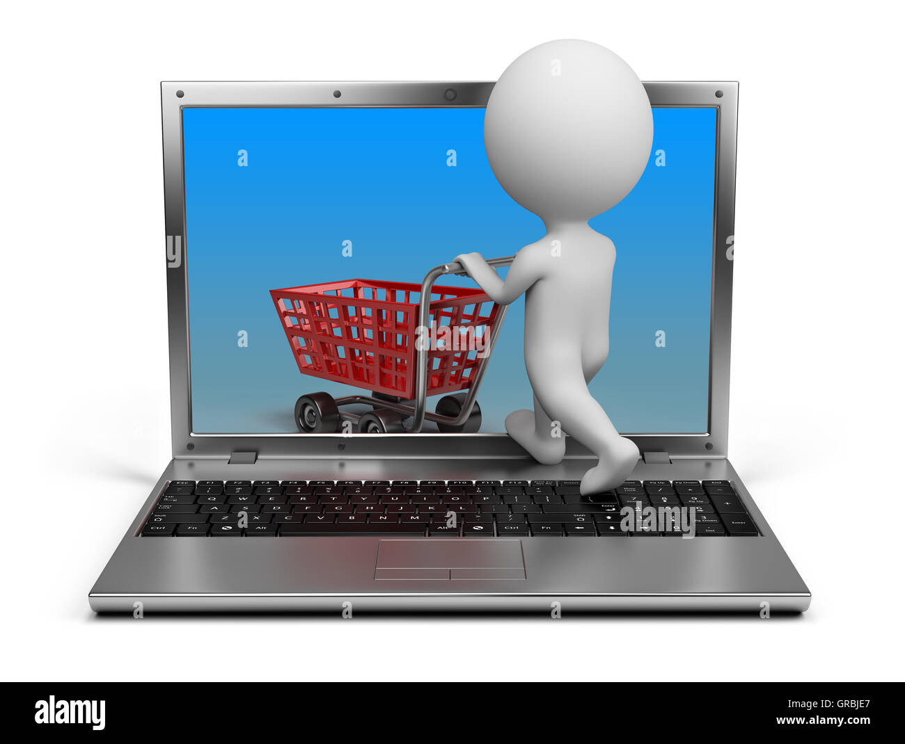 3d small people - internet shop Stock Photo