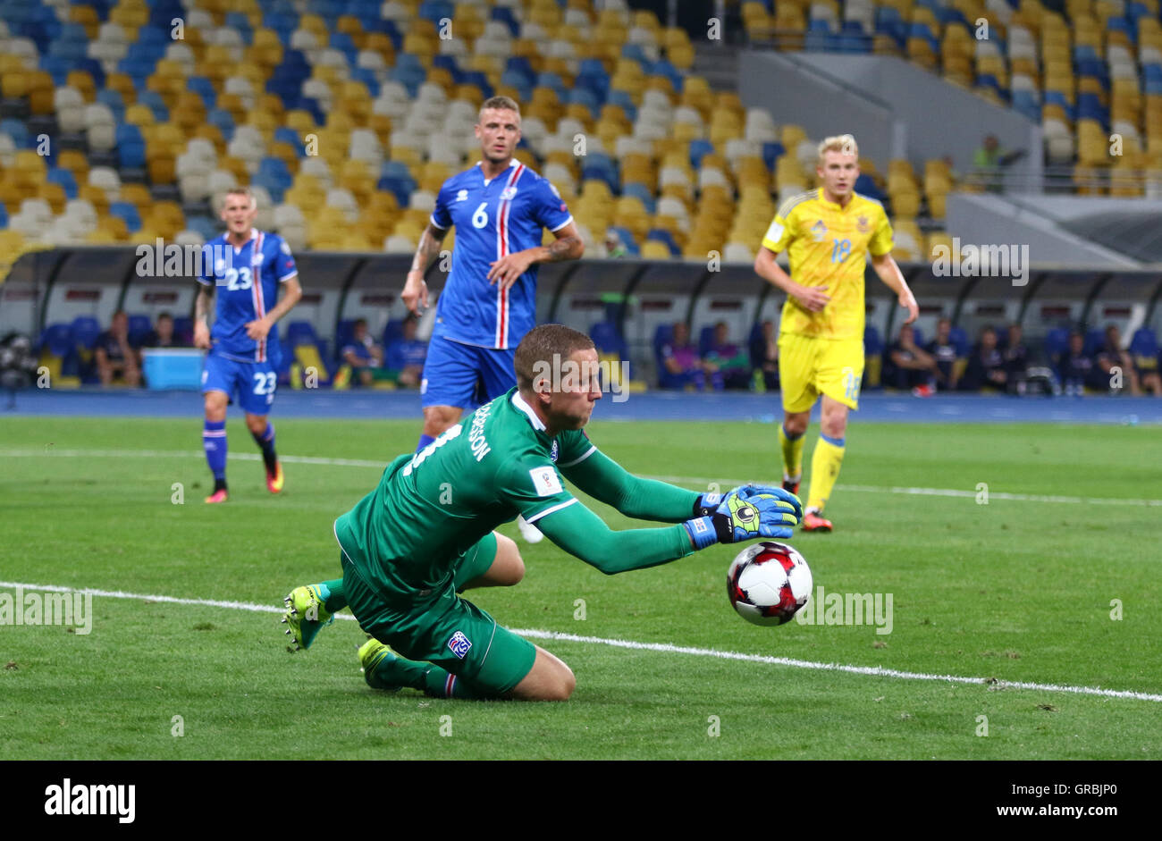 Goalkeeper Hannes Halldorsson Of Iceland In Action During Fifa World Stock Photo Alamy