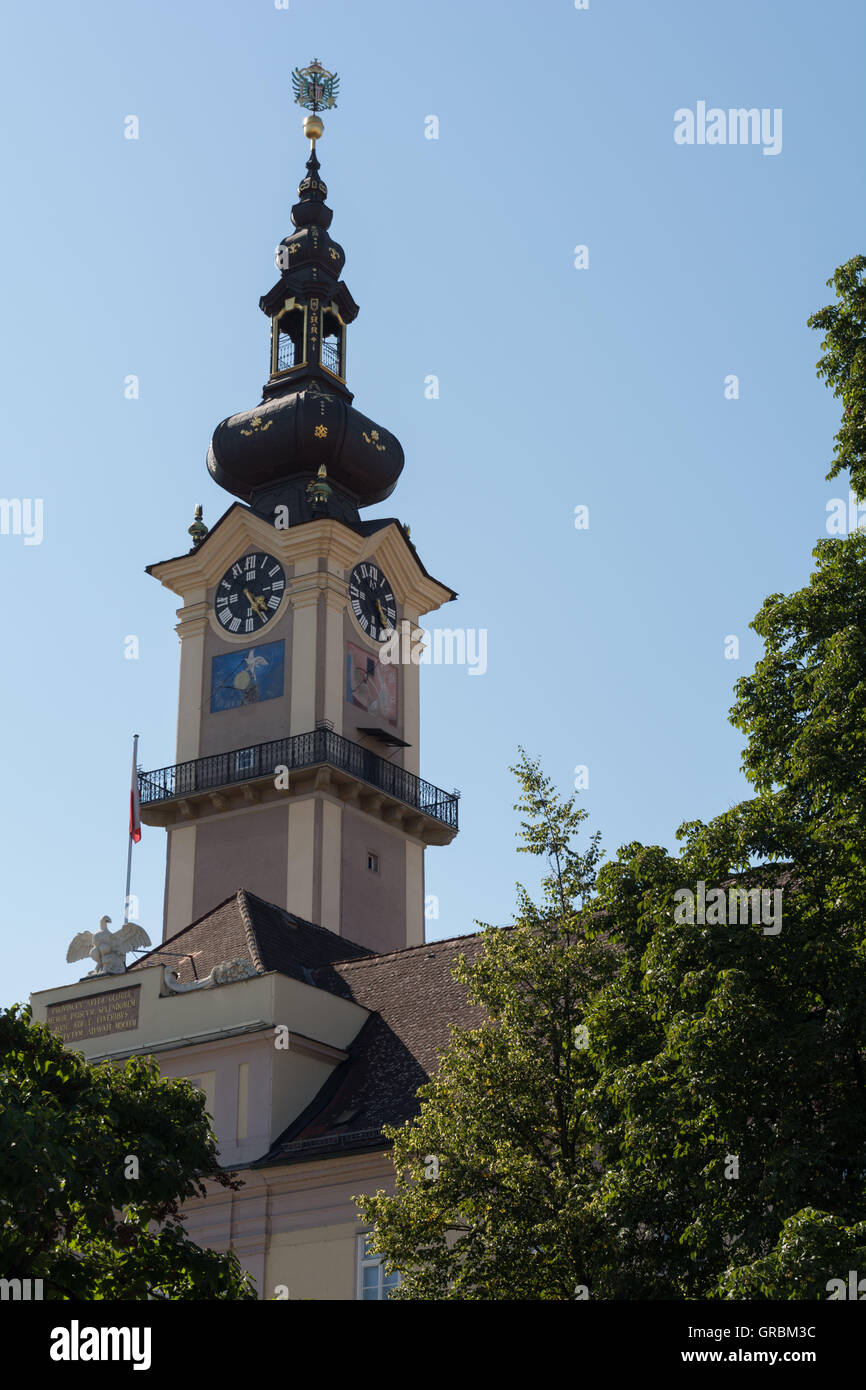 Tower Of Parliament Building In Linz Stock Photo