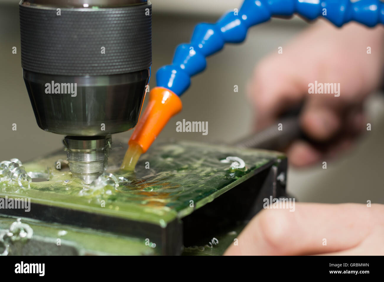 Drill Step Drill Drills With Coolant Holes In Plastic Stock Photo Alamy