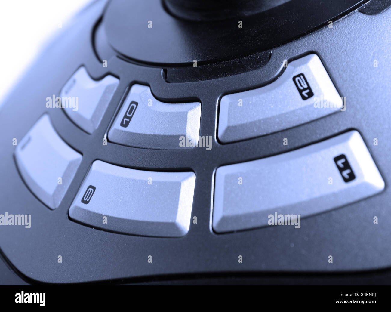 Close Up Of A Grey buttons close-up joystick Stock Photo