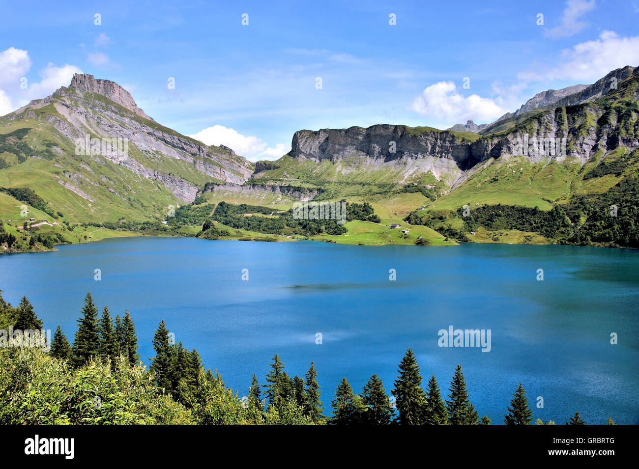Lake Comet De Roseland, Barriage In The French Alps, France Stock Photo