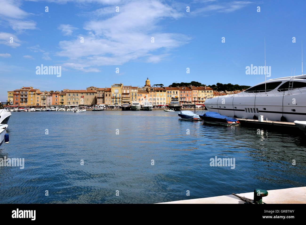 In The Port Of Saint-Tropez, Southern France, French Alps, France Stock Photo