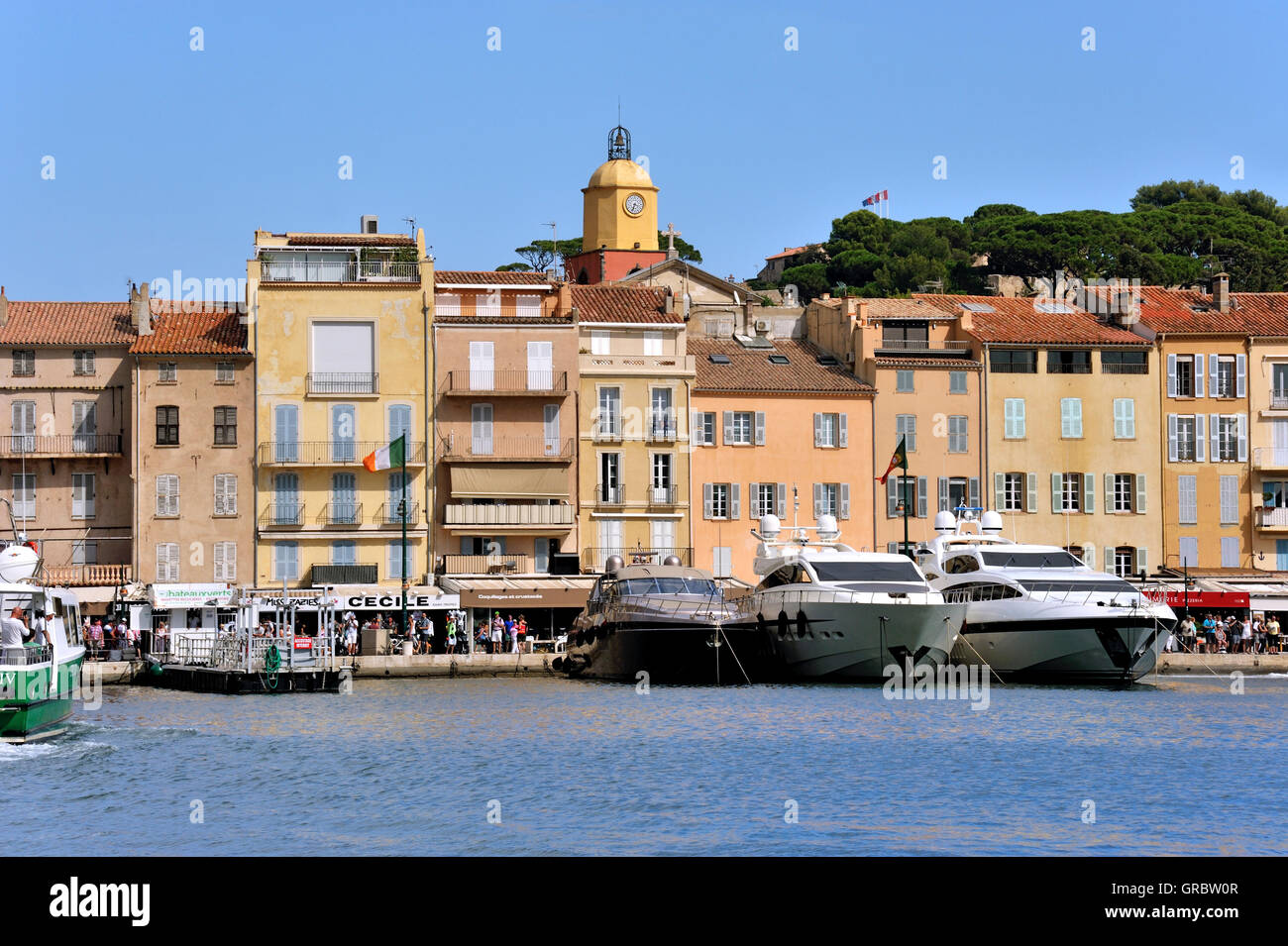 In The Port Of Saint-Tropez, Southern France, French Alps, France Stock Photo