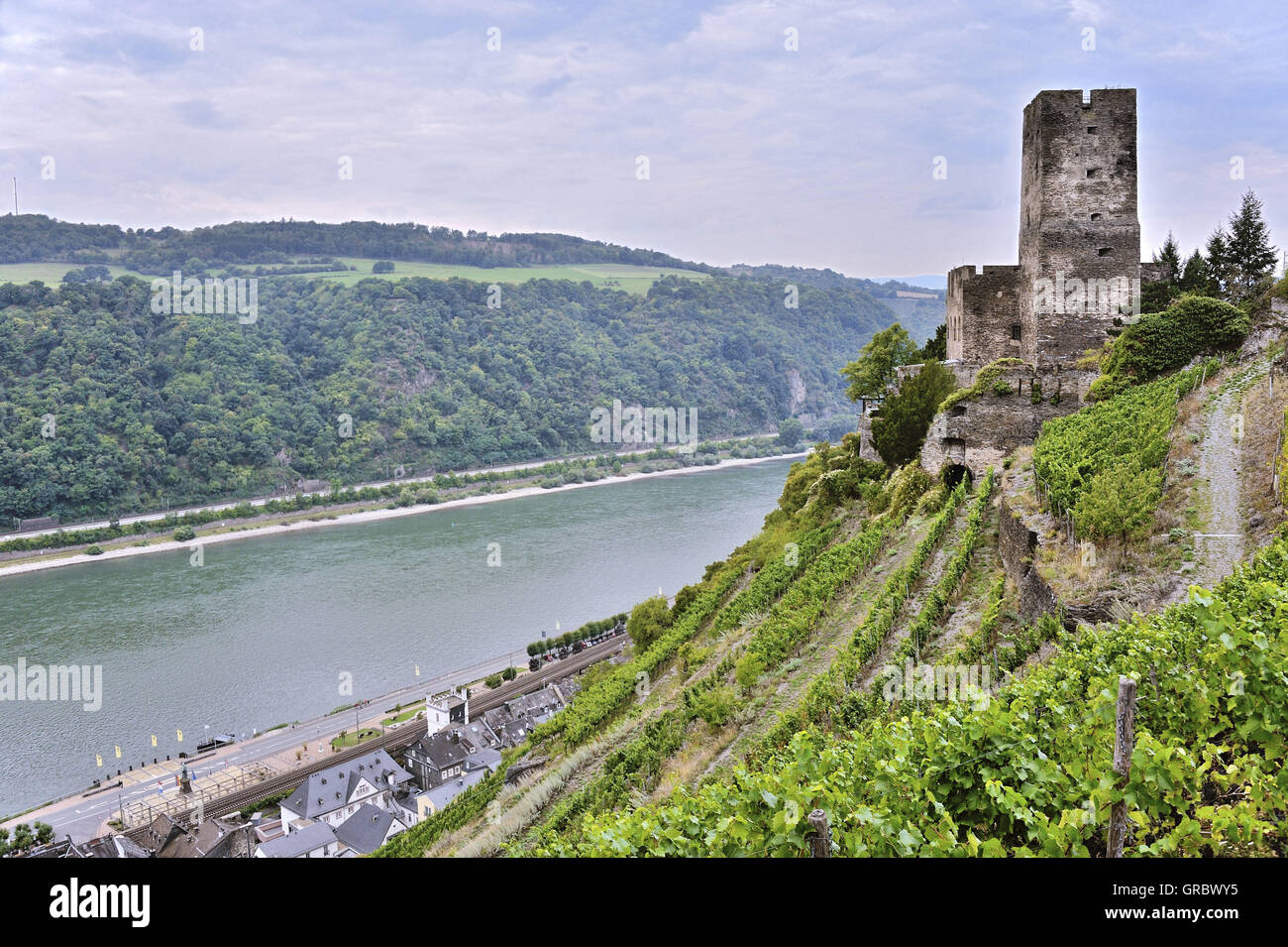 Gutenfels Castle, Also Known As Caub Castle, Above Town Kaub, Upper Middle Rhine Valley, Germany Stock Photo