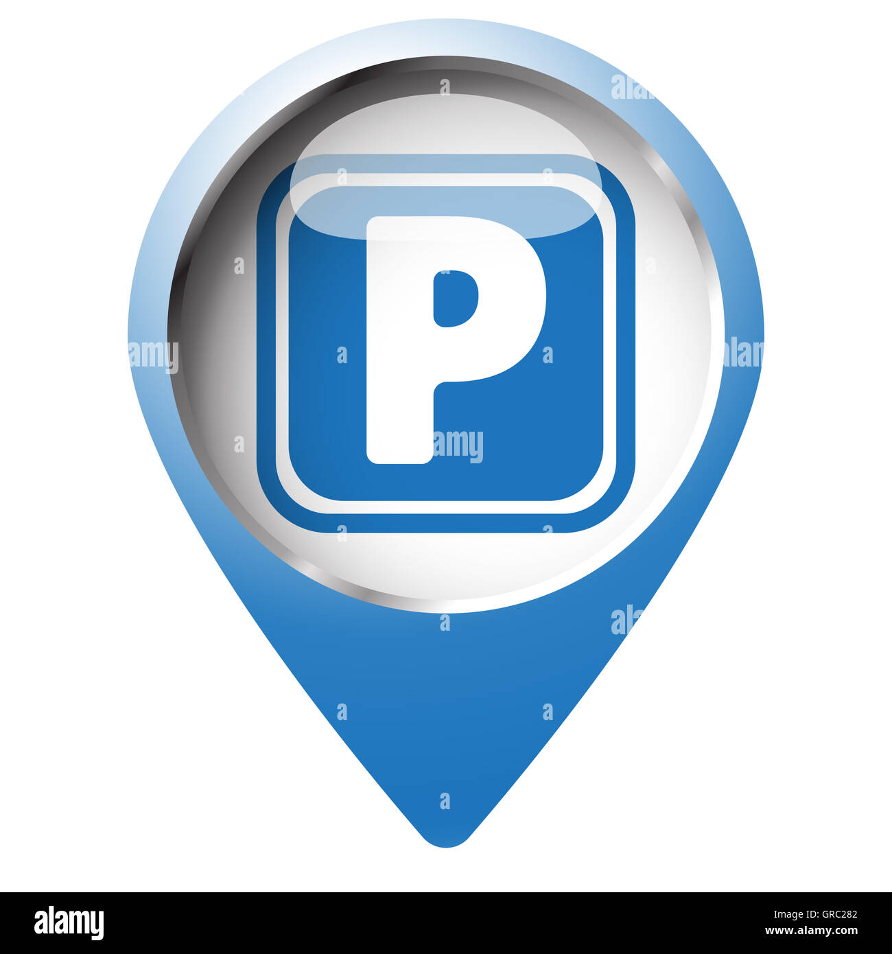 Parking Symbol On A Map Map Pin Symbol With Parking Icon. Blue Symbol On White Background Stock  Photo - Alamy